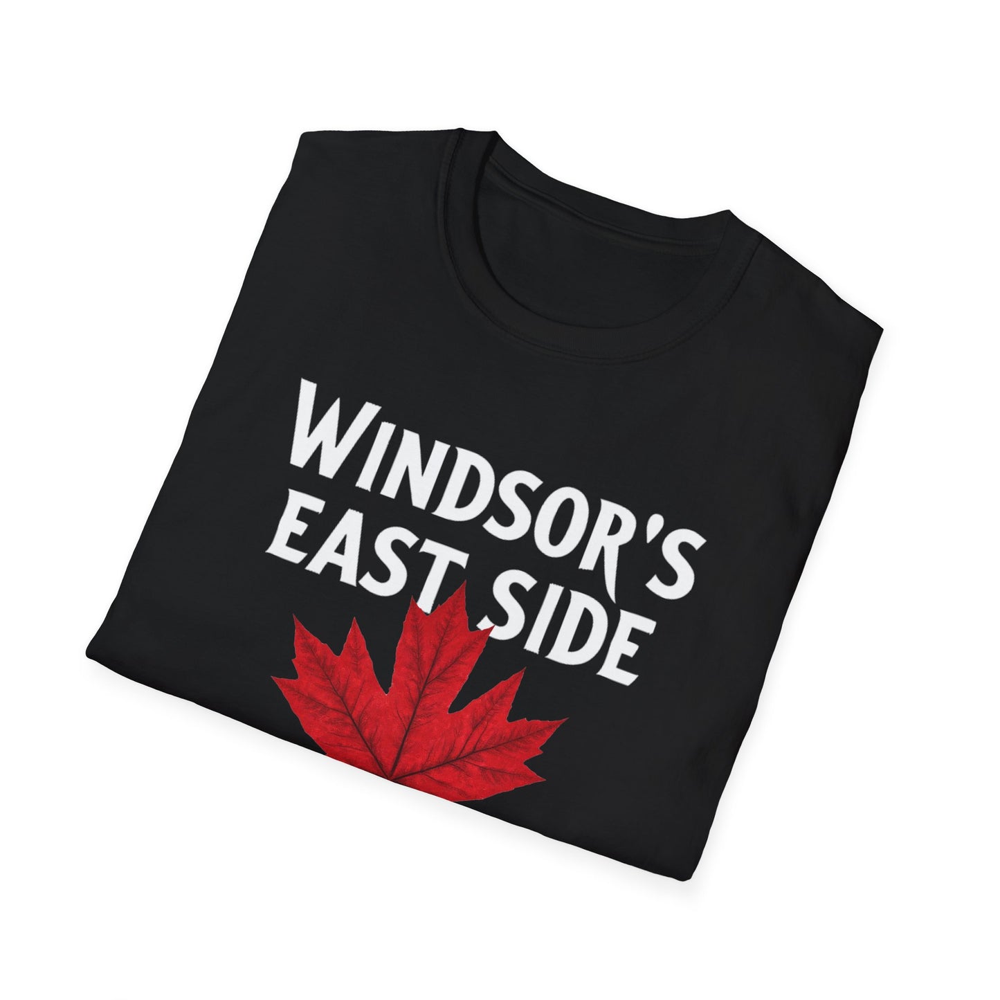 Windsor East Side Hardcore Local Red Leaf, We Support Our Own, 1 T-Shirt, Softstyle Graphic Tee, Unisex Casual Wear, Support Local Merch, Gift for Community Lovers