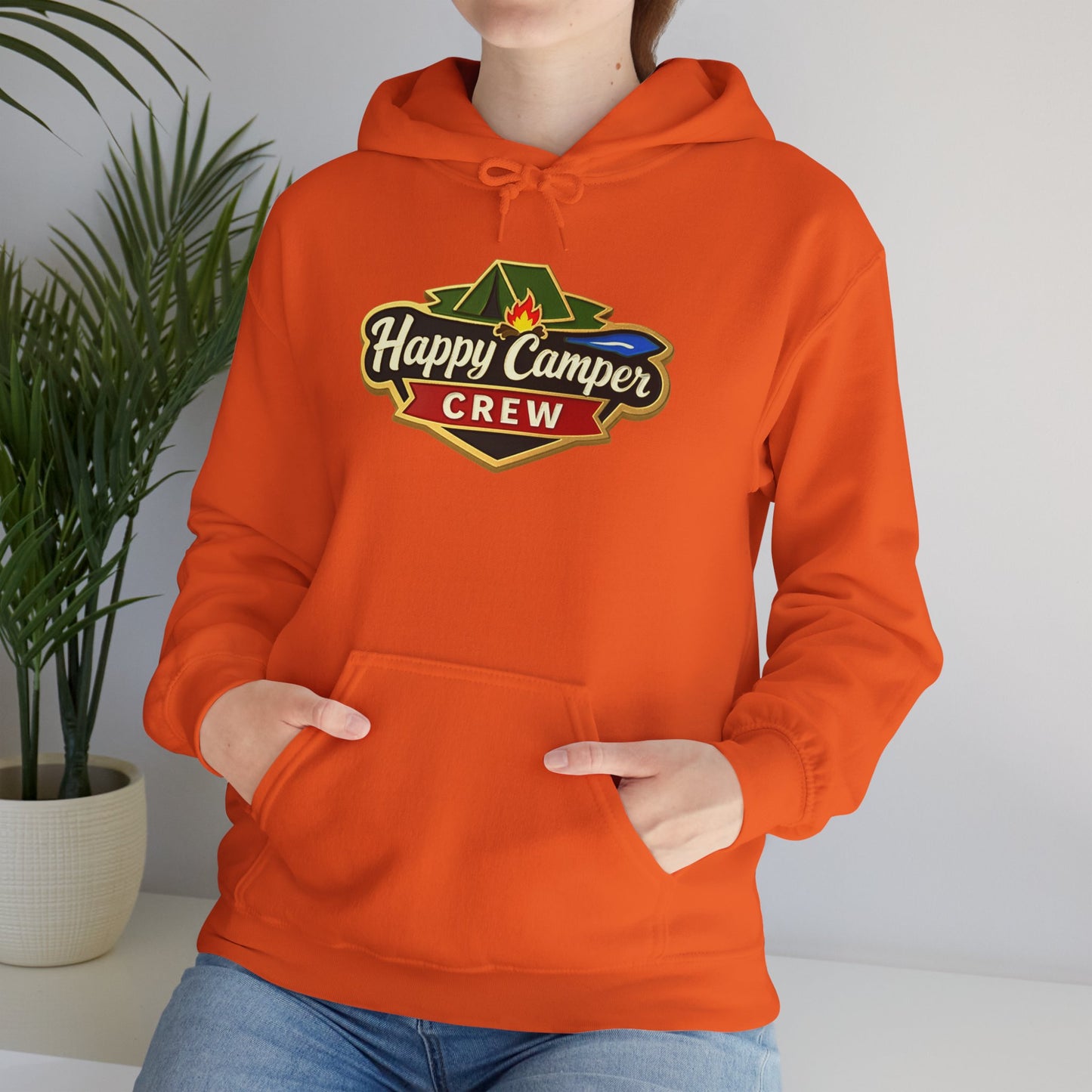 Happy Camper Crew - Dark Hoodie |  100% Authentic | Cozy Camping Hoodie | Unisex Hooded Sweatshirt for Nature Lovers, Casual Wear, Gift for Him/Her, Outdoor Adventures.. - HappyCamperCrew.com