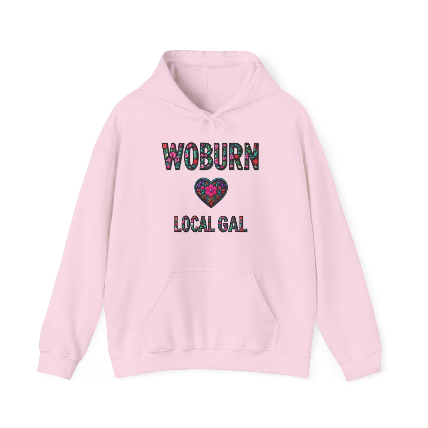 Woburn Local Gal Flower c06-n06-hs005, Hooded Sweatshirt -  Unisex Heavy Blend™ Pullover, Casual Hoodie for Every Day, Gift for Friends, Support'n Locals -Local Pride Apparel Support Your Community