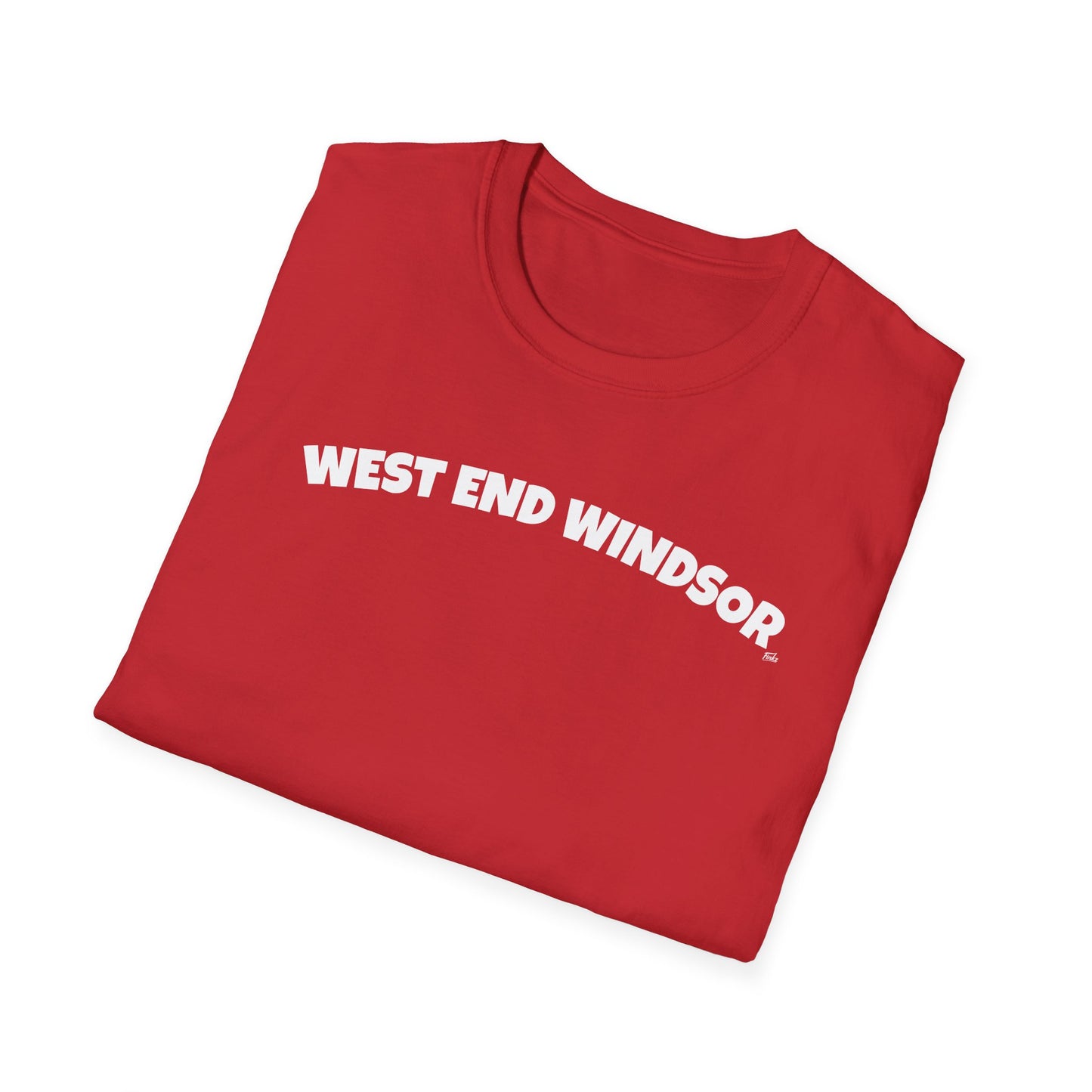 WEST END WINDSOR T-Shirt, Softstyle Graphic Tee, Unisex Casual Wear, Support Local Merch, Gift for Community Lovers, Finkz Windsor