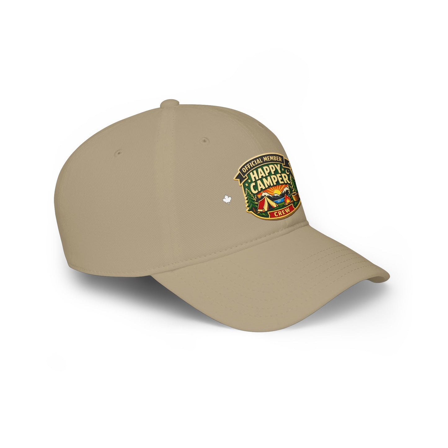 Official Member Happy Camper Crew Red Low Profile Baseball Cap, Adjustable Hat, Outdoor Gear, Casual Style, Gift for Nature Lovers HappyCamperCrew.com