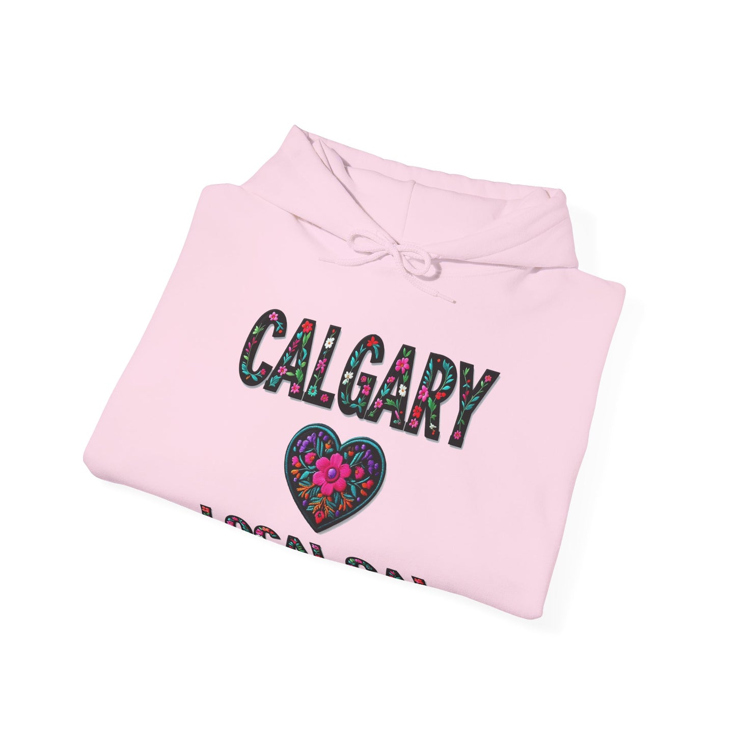 Calgary Local Gal Flower c11-n00-hs005, Hooded Sweatshirt - Unisex Heavy Blend™ Pullover, Casual Hoodie for Every Day, Gift for Friends, Support'n Locals -Local Pride Apparel Support Your Community