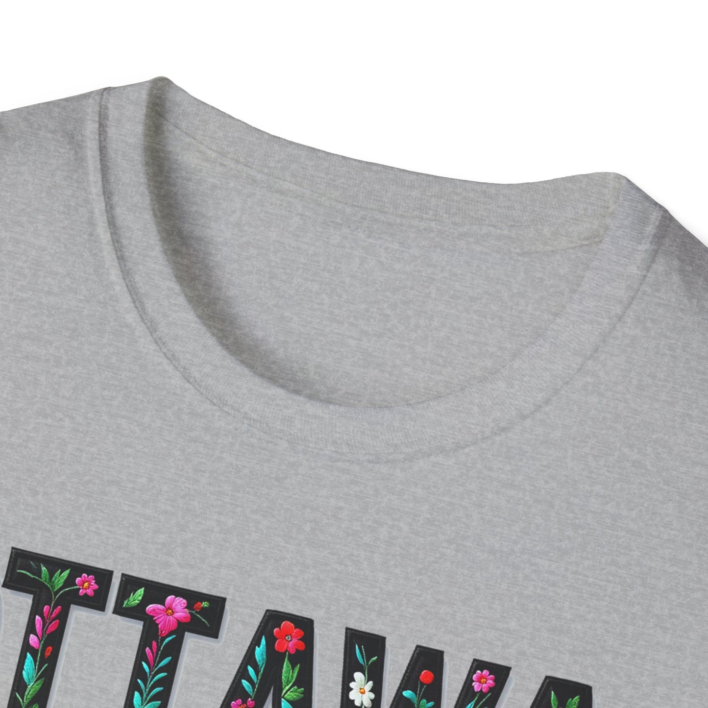 Ottawa Local Gal Flower-Heart T-Shirt, c07-n00-s005 Softstyle Graphic Tee, Unisex Casual Wear, Support Local Merch, Gift for Community Lovers, Finkz WINDSOR