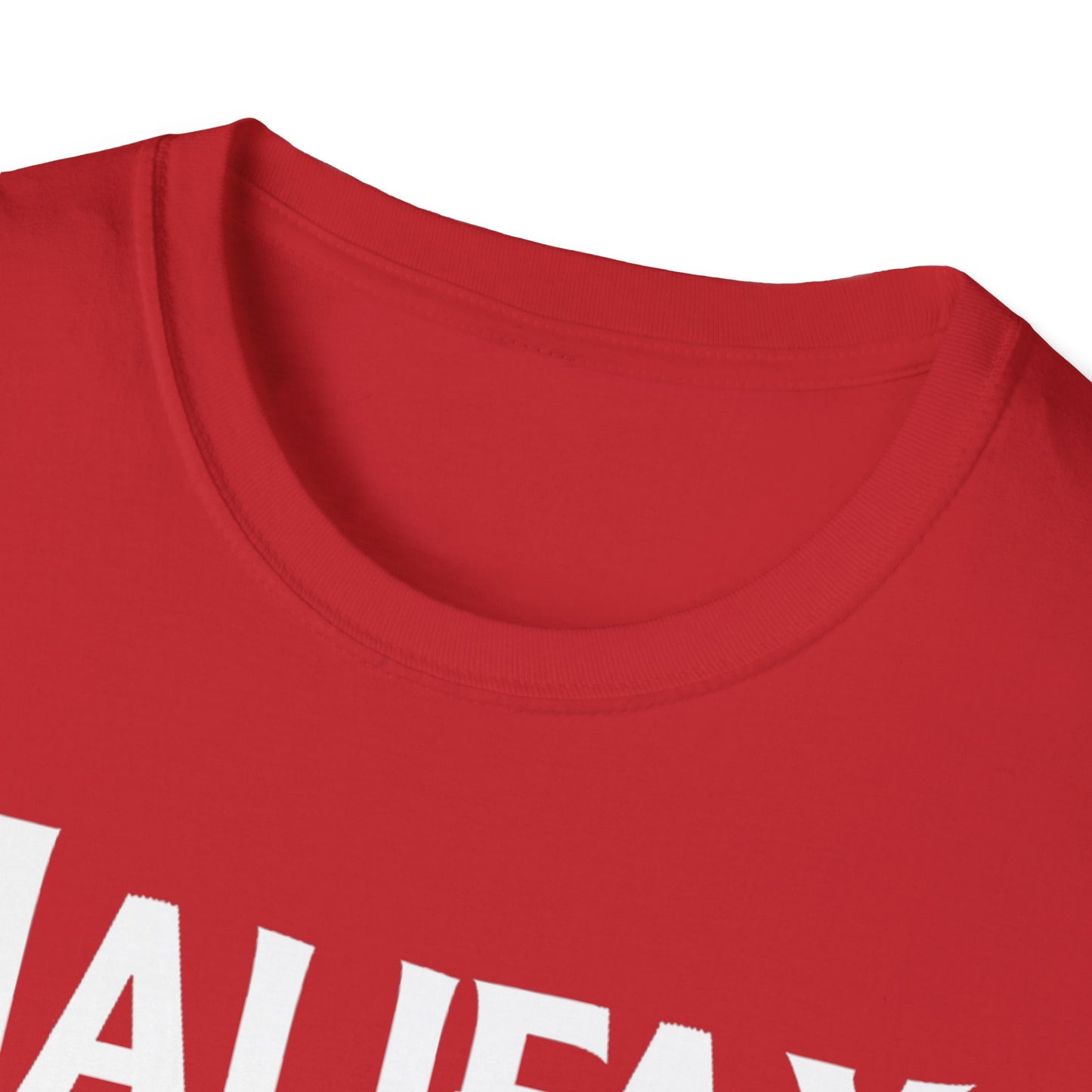 Halifax Hardcore Rep'n White Leaf T-Shirt, c008-n00-s007 Softstyle Graphic Tee, Unisex Casual Wear, Support'n Locals Merch, Gift for Community Lovers.