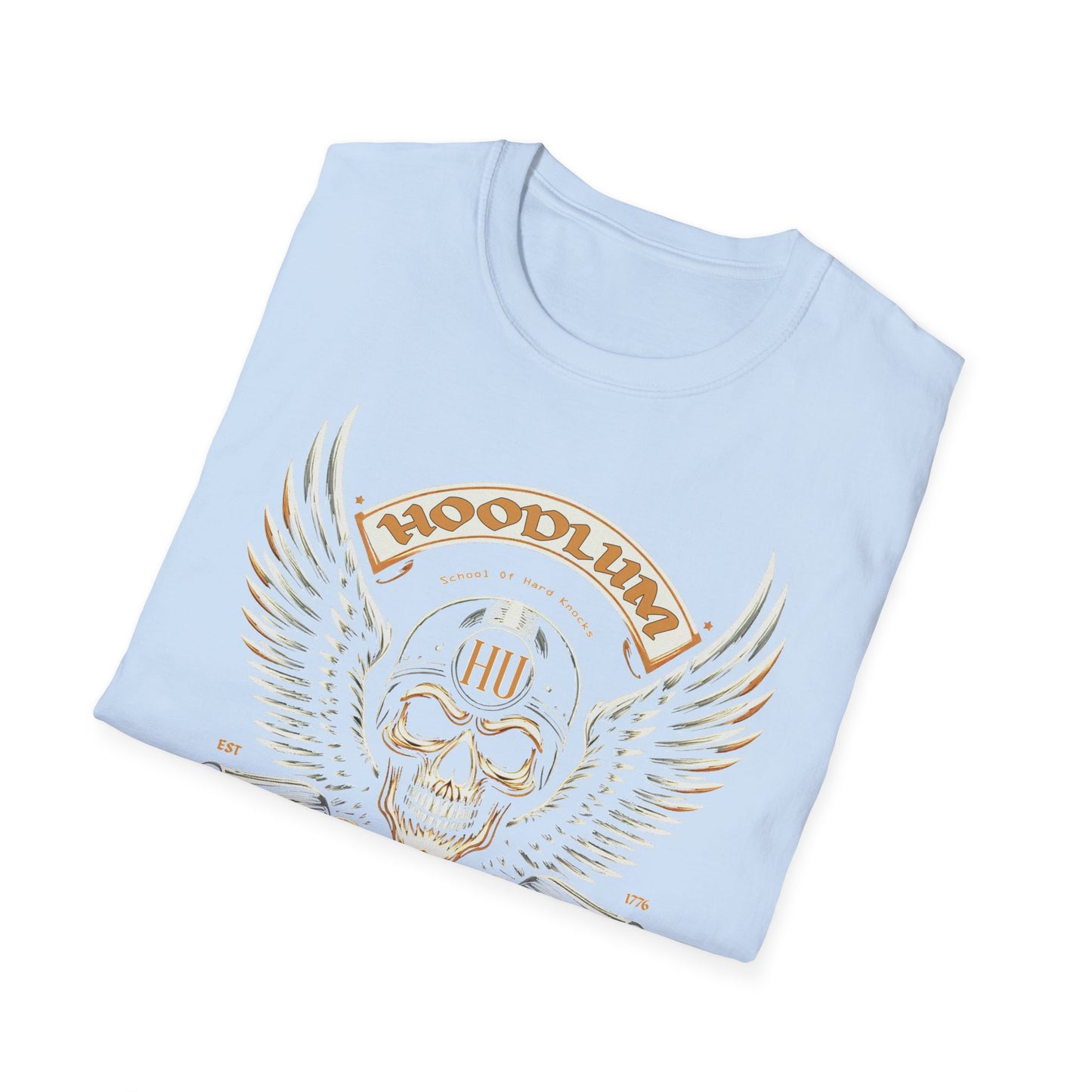 Forest Glade Hoodlum University Wings T-Shirt, Softstyle Graphic Tee, Unisex Casual Wear, Support'n Locals Merch, Gift for Community Lovers, c01-n09-s004
