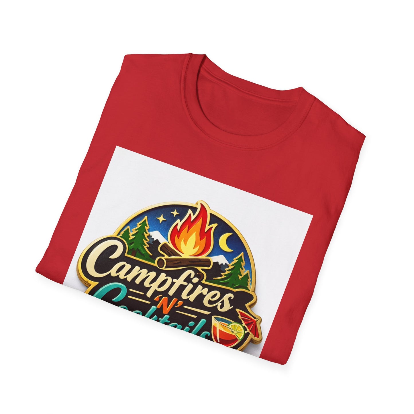 Campfire'N Cocktails T-Shirt, Softstyle, Unisex - CampfireNCocktails.com