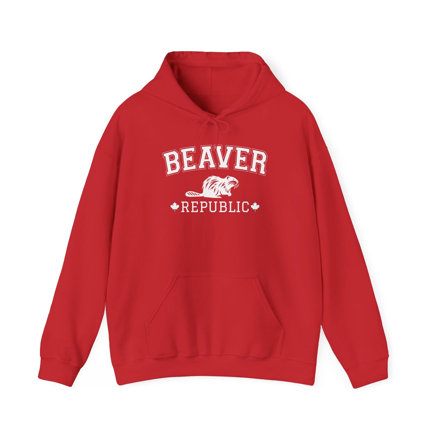 Beaver Republic Red, Hooded Sweatshirt - c00-n00-hs006 Unisex Heavy Blend™ Pullover, Casual Hoodie for Every Day, Gift for Friends, Support'n Locals -Local Pride Apparel Support Your Community