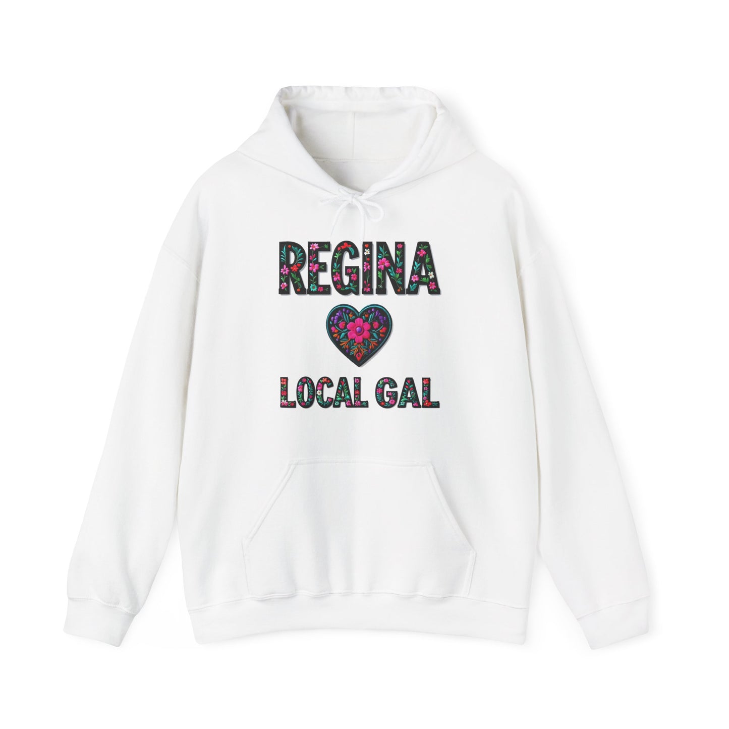 Regina Local Gal Flower c10-n00-hs005, Hooded Sweatshirt -  Unisex Heavy Blend™ Pullover, Casual Hoodie for Every Day, Gift for Friends, Support'n Locals -Local Pride Apparel Support Your Community