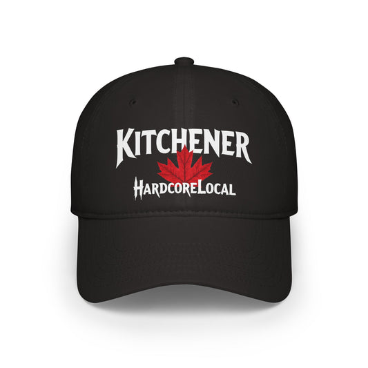 Kitchener HARDCORE LOCAL Red LEAF Low Profile Baseball Cap - Hat for Community Lovers