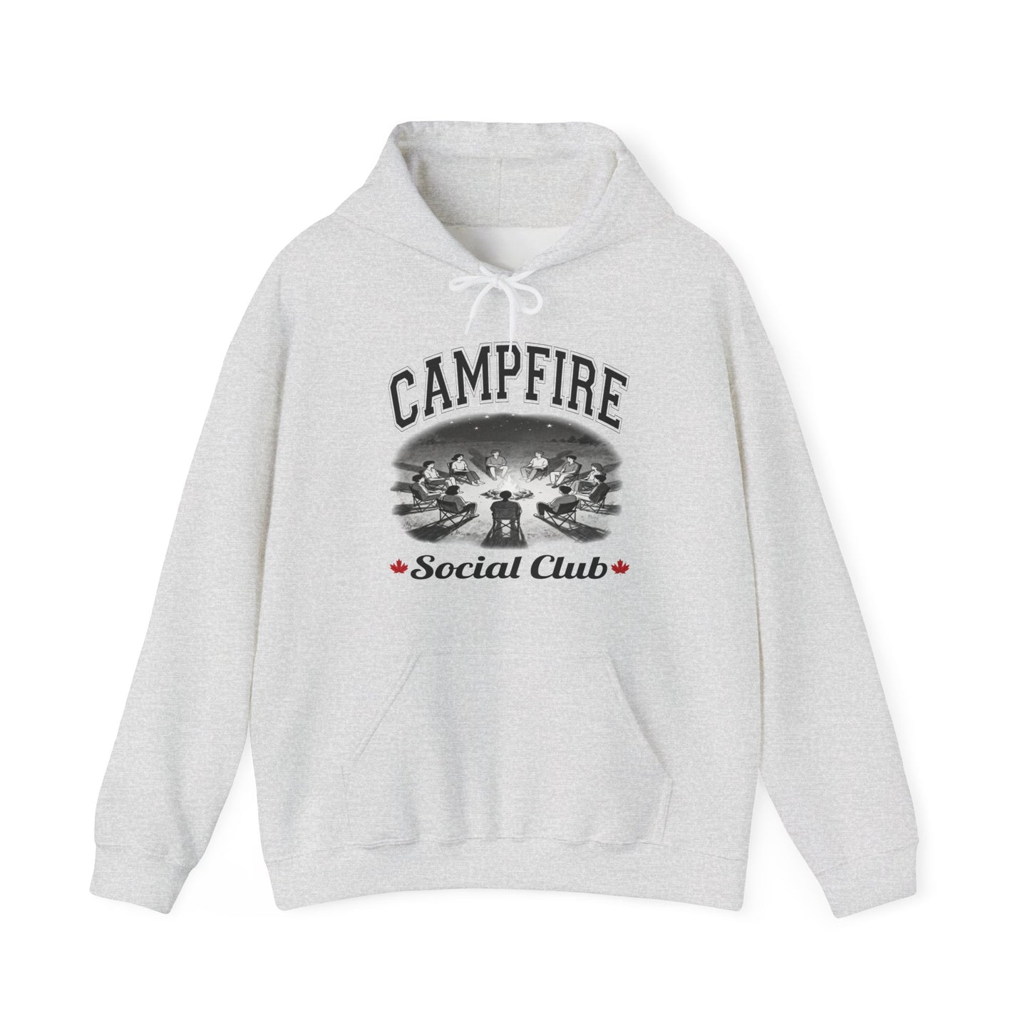 Campfire Social Club Leaf Cozy Hoodie | Unisex Sweatshirt for Nature Lovers, Casual Wear, Gift for Him/Her, Outdoor Adventures, Cozy Days Canada Patriotic
