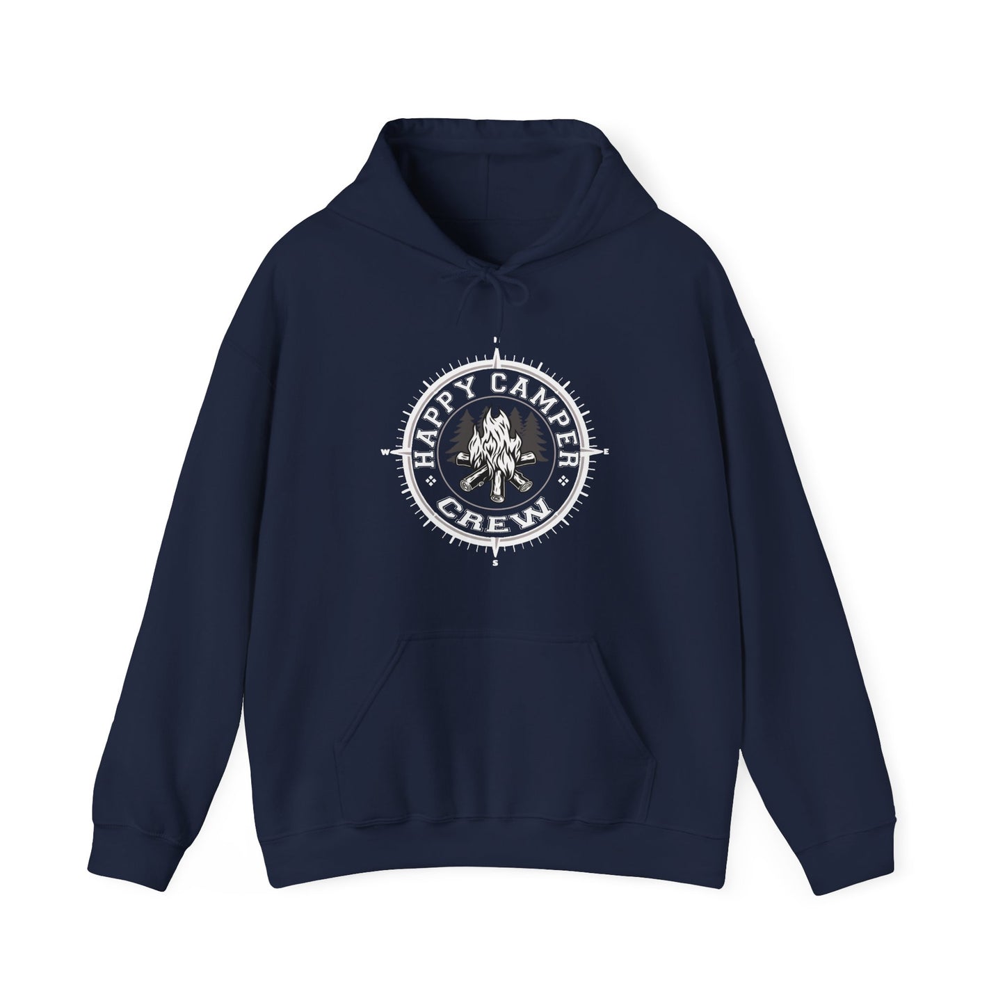 Happy Camper Crew Compass Dark Hoodie | HappyCamperCrew.Com 100% Authentic | Cozy Camping Hoodie | Unisex Hooded Sweatshirt for Nature Lovers, Casual Wear, Gift for Him/Her, Outdoor Adventures, Cozy...