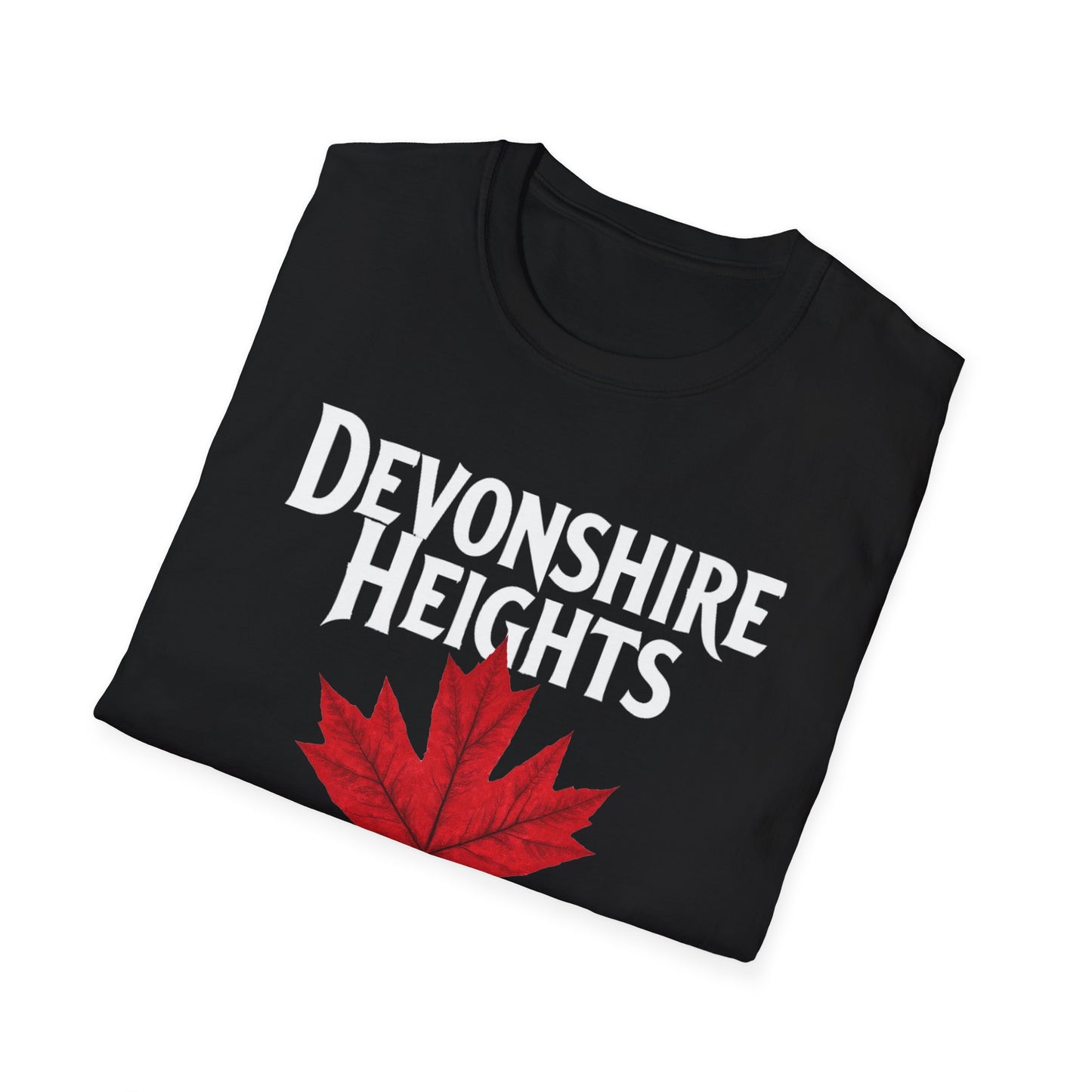 Devonshire Heights Hardcore Local Red Leaf, We Support Our Own, 1 T-Shirt, Softstyle Graphic Tee, Unisex Casual Wear, Support Local Merch, Gift for Community Lovers