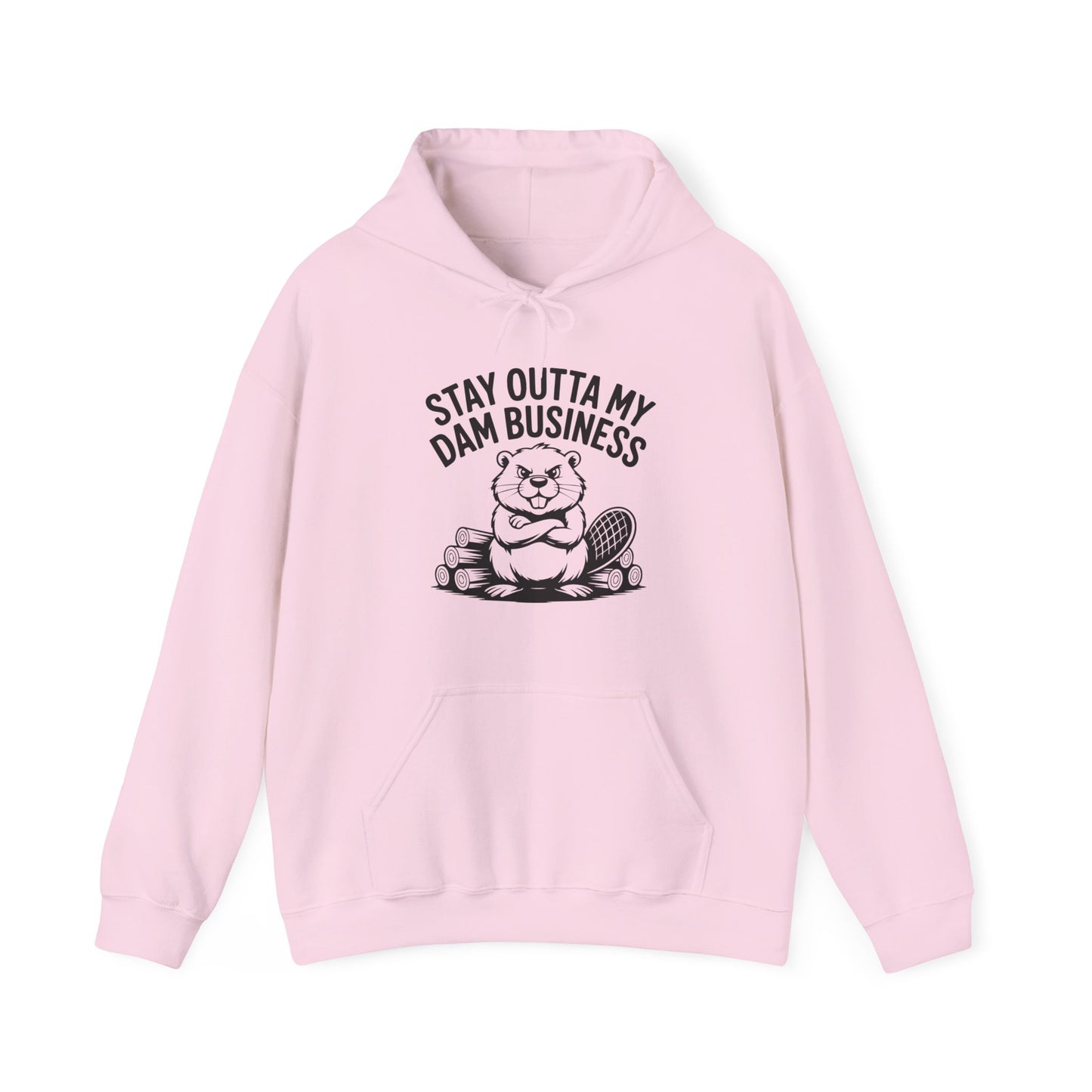 Stay Outta My Dam Business Beaver , Hooded Sweatshirt - c00-n00-hs006 Unisex Heavy Blend™ Pullover, Casual Hoodie for Every Day, Gift for Friends, Support'n Locals -Local Pride Apparel Support Your Community