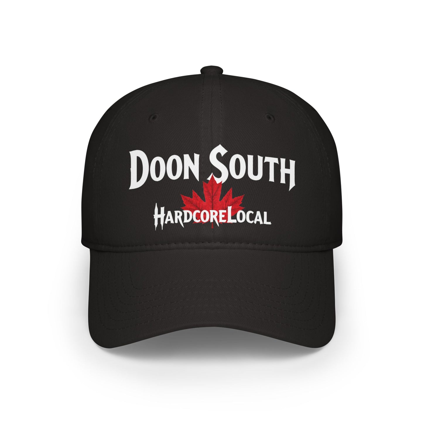 Doon South HARDCORE LOCAL Red LEAF Low Profile Baseball Cap - Hat for Community Lovers