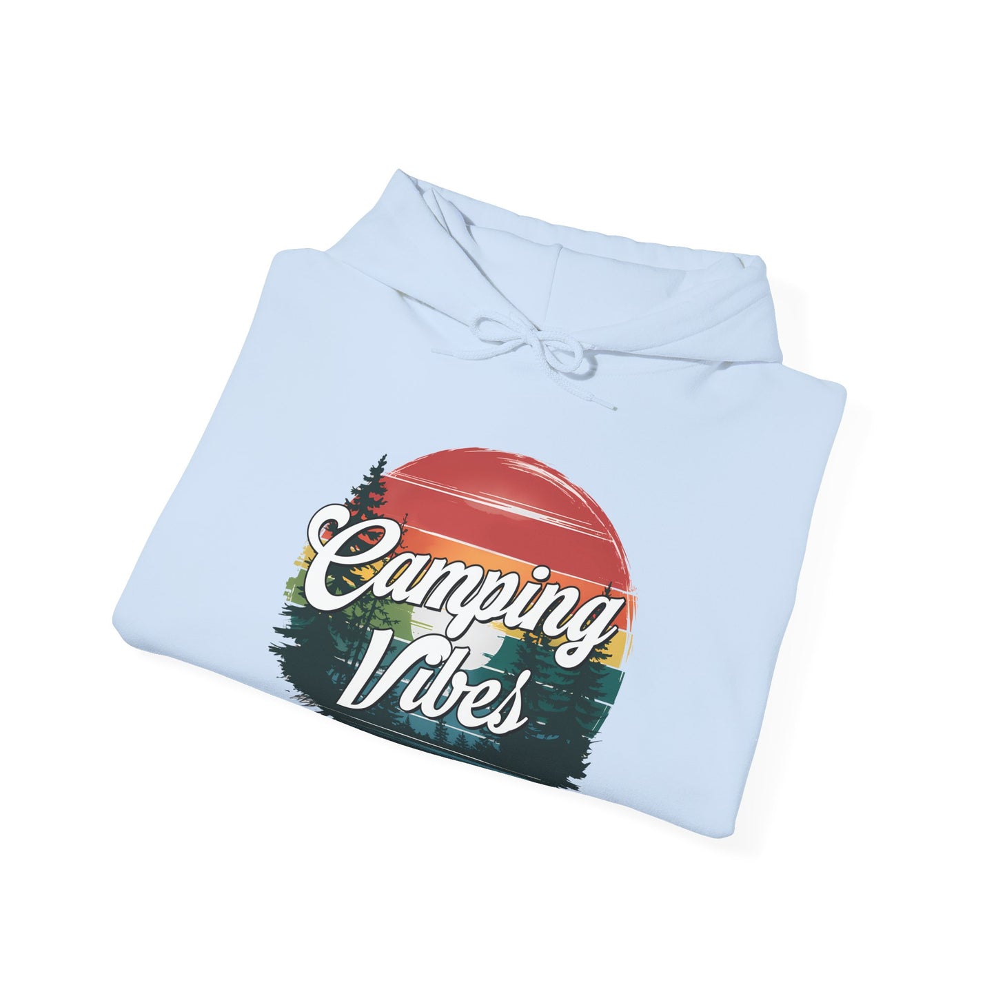 Camping Vibes Hoodie | HappyCamperCrew.Com 100% Authentic | Cozy Camping Hoodie | Unisex Hooded Sweatshirt for Nature Lovers, Casual Wear, Gift for Him/Her, Outdoor Adventures, Cozy Days & Warm Nights by the Campfire