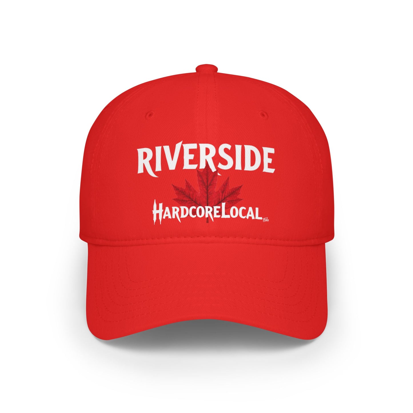 RIVERSIDE HARDCORE  BIG LEAF Low Profile Baseball Cap - Red Hat for Community Lovers FINKZ WINDSOR