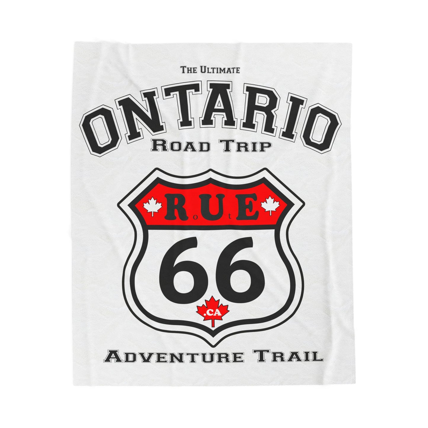 Ontario Rue 66 Blanket  -  Velveteen Plush Blanket — "happycampercrew.com other" Mountain Camper Throw Rue66.ca