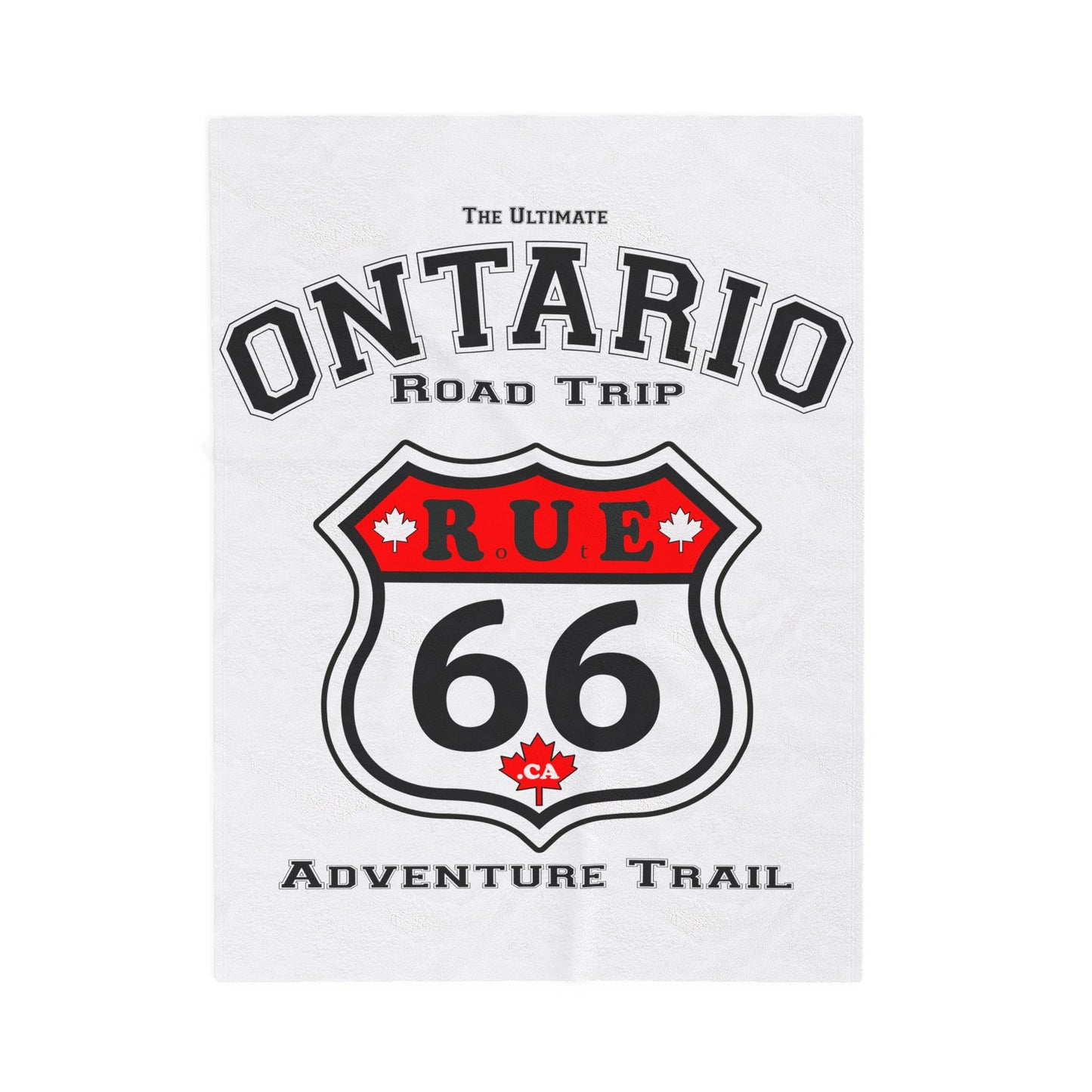 Ontario Rue 66 Blanket  -  Velveteen Plush Blanket — "happycampercrew.com other" Mountain Camper Throw Rue66.ca