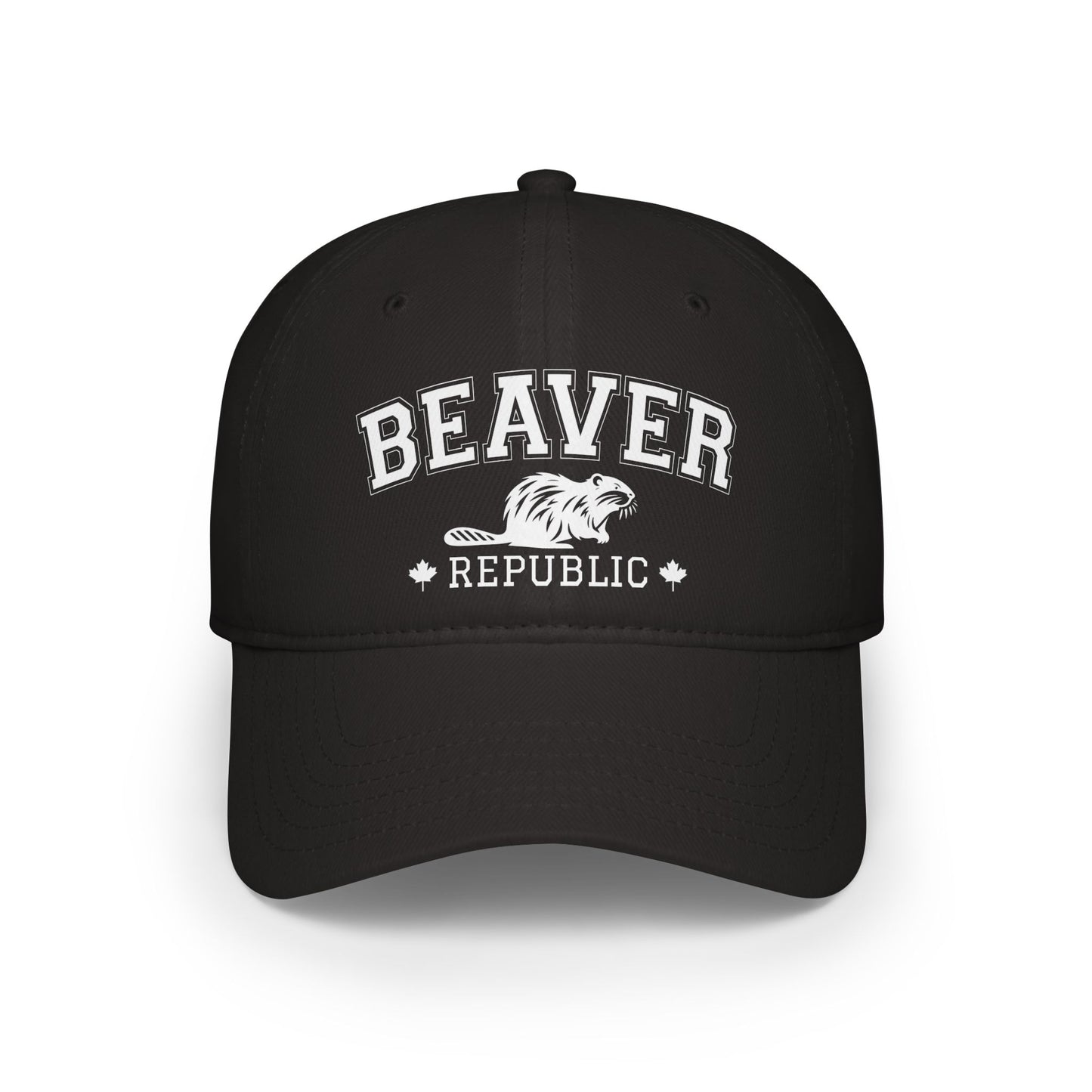 Beaver Republic Black Low Profile Baseball Cap, Adjustable Hat, Outdoor Gear, Casual Style, Gift for Nature Lovers
