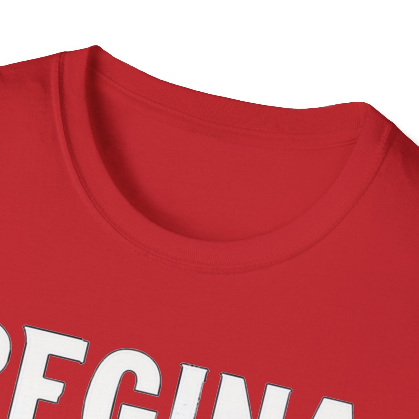 Regina Hardcore Rep'n White Leaf T-Shirt, c010-n00-s007 Softstyle Graphic Tee, Unisex Casual Wear, Support'n Locals Merch, Gift for Community Lovers.