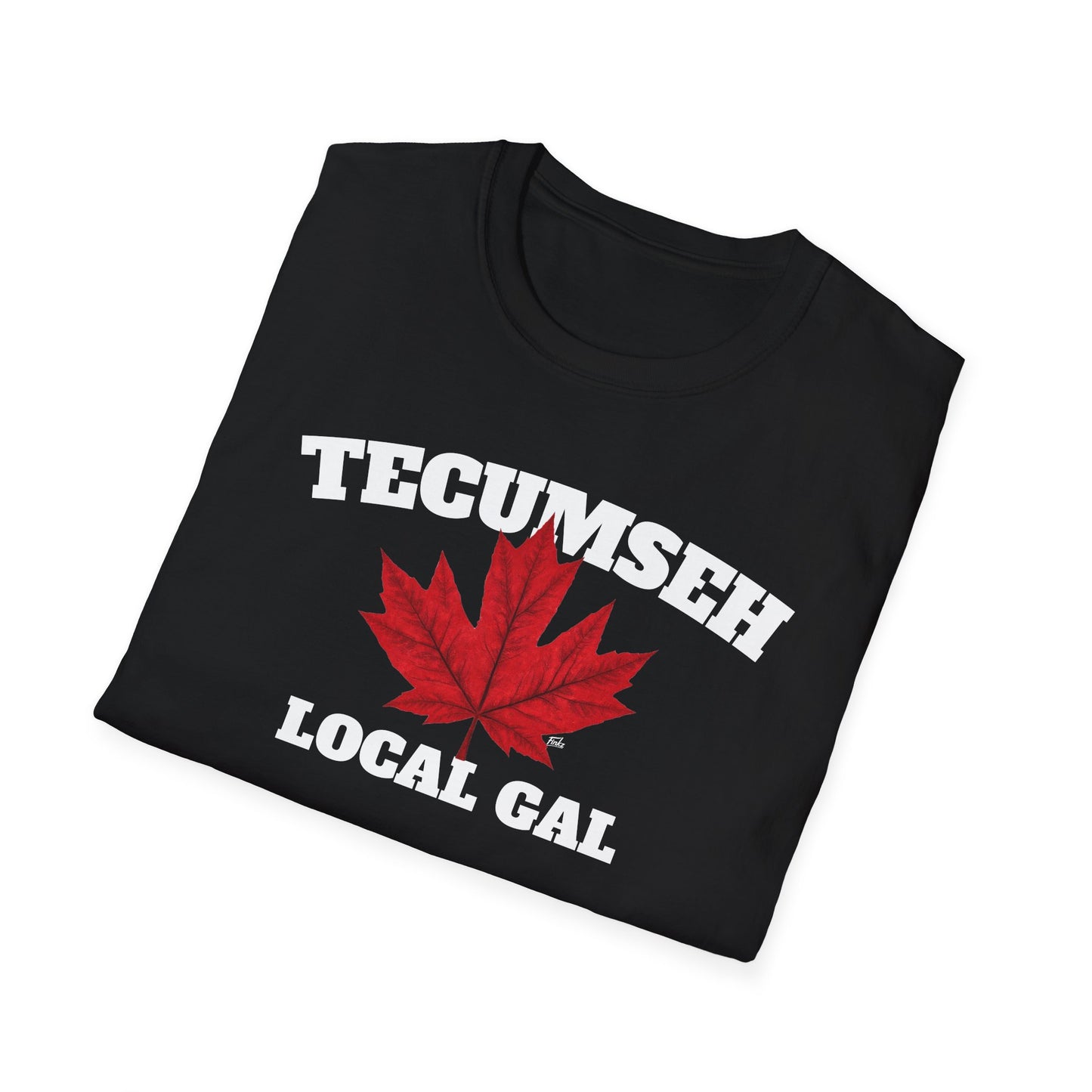 TECUMSEH Local Gal Red Leaf T-Shirt, Softstyle Graphic Tee, Unisex Casual Wear, Support Local Merch, Gift for Community Lovers, Finkz Windsor