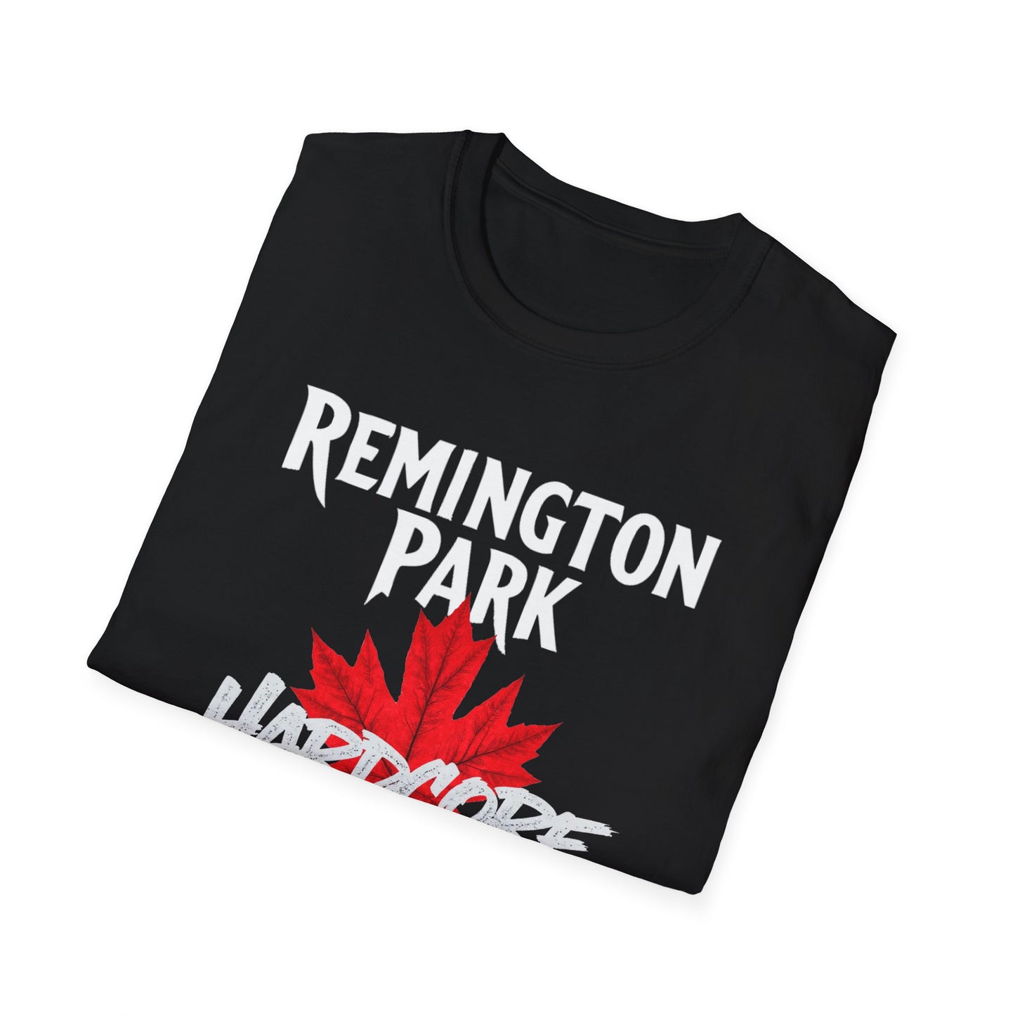 REMINGTON PARK Hardcore Local, We Support Our Own,  Red Leaf 3 T-Shirt, Softstyle Graphic Tee, Unisex Casual Wear, Support Local Merch, Gift for Community Lovers, FINKZ WINDSOR