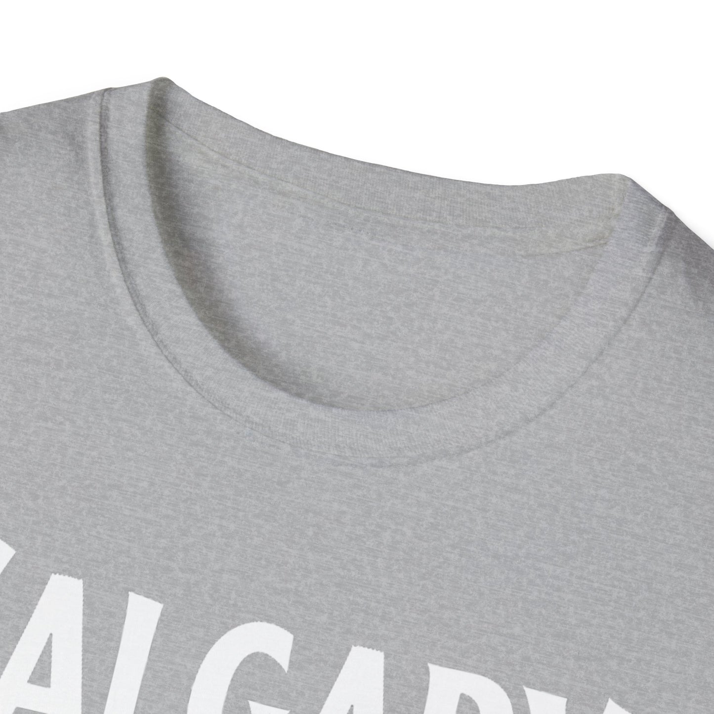 Calgary Hardcore We Support Our Own Red Leaf T-Shirt, c11-n00-s006 Softstyle Graphic Tee, Unisex Casual Wear, Support'n Locals Merch, Gift for Community Lovers.