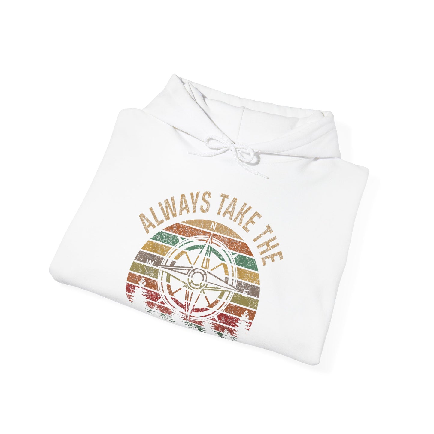 Scenic Route Hoodie | HappyCamperCrew.Com 100% Authentic | Cozy Camping Hoodie | Unisex Hooded Sweatshirt for Nature Lovers, Casual Wear, Gift for Him/Her, Outdoor Adventures, Cozy Days & Warm Nights by the Campfire