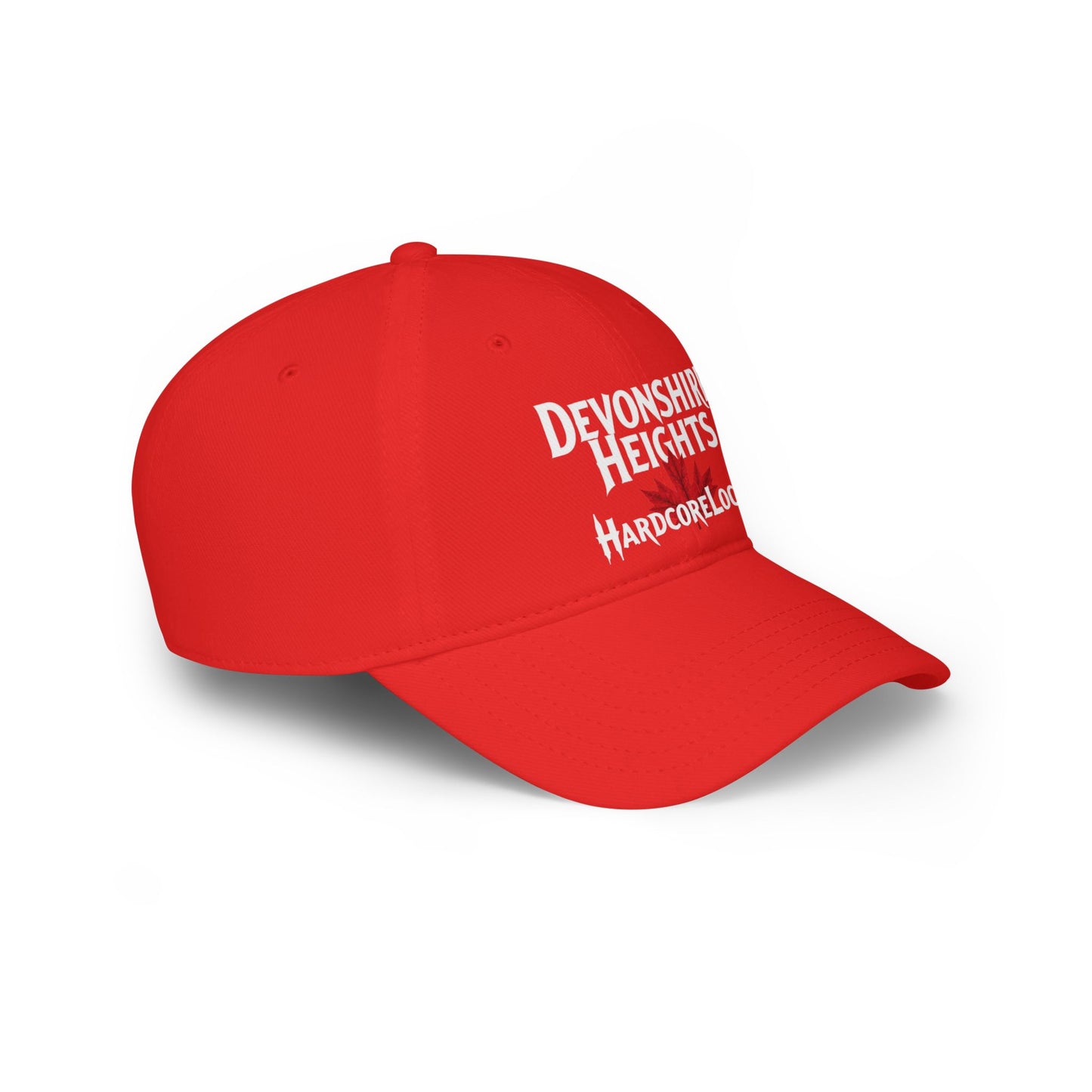 DEVONSHIRE HEIGHTS HARDCORE  BIG LEAF Low Profile Baseball Cap - Red Hat for Community Lovers FINKZ WINDSOR