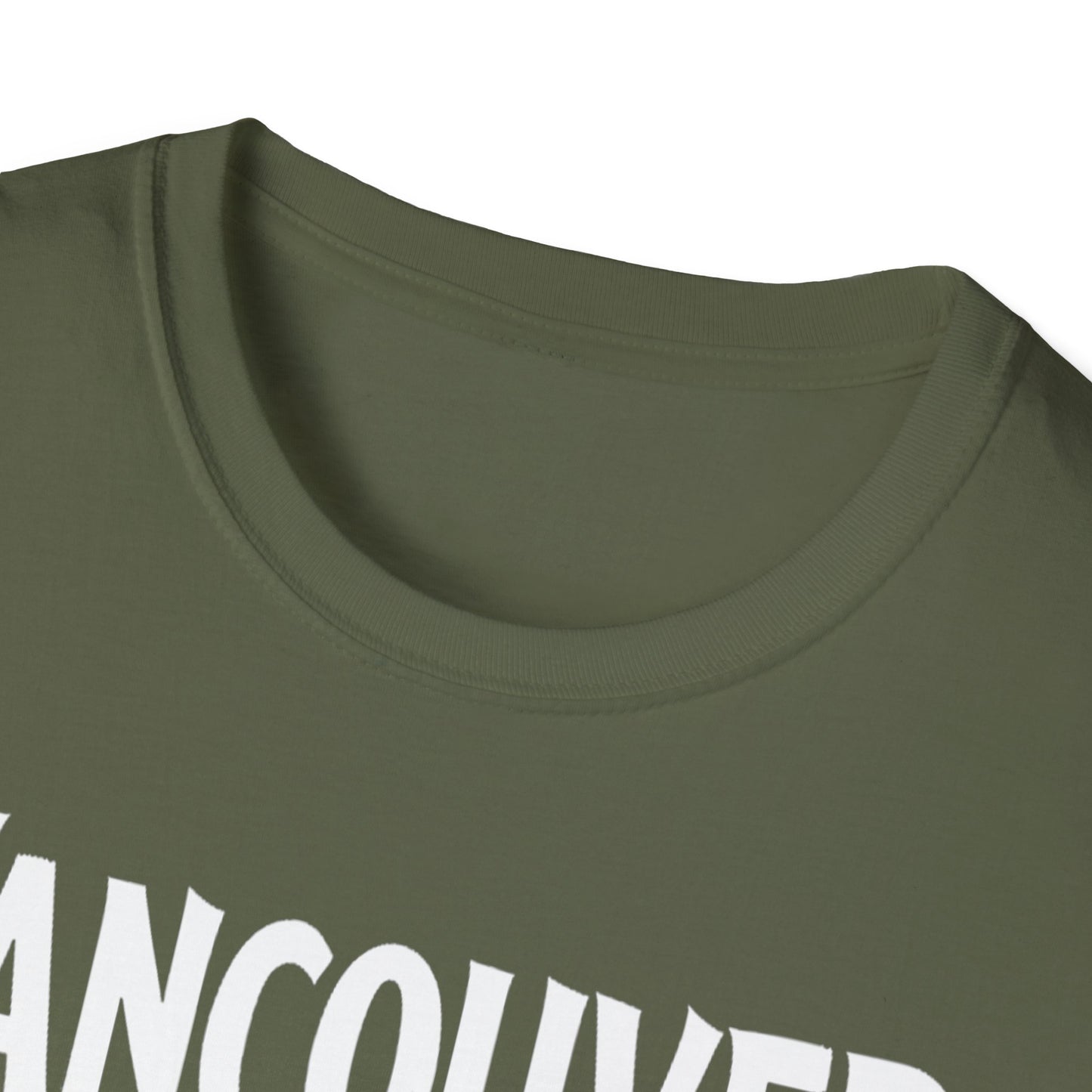 Vancouver Hardcore Rep'n White Leaf T-Shirt, c013-n00-s007 Softstyle Graphic Tee, Unisex Casual Wear, Support'n Locals Merch, Gift for Community Lovers.