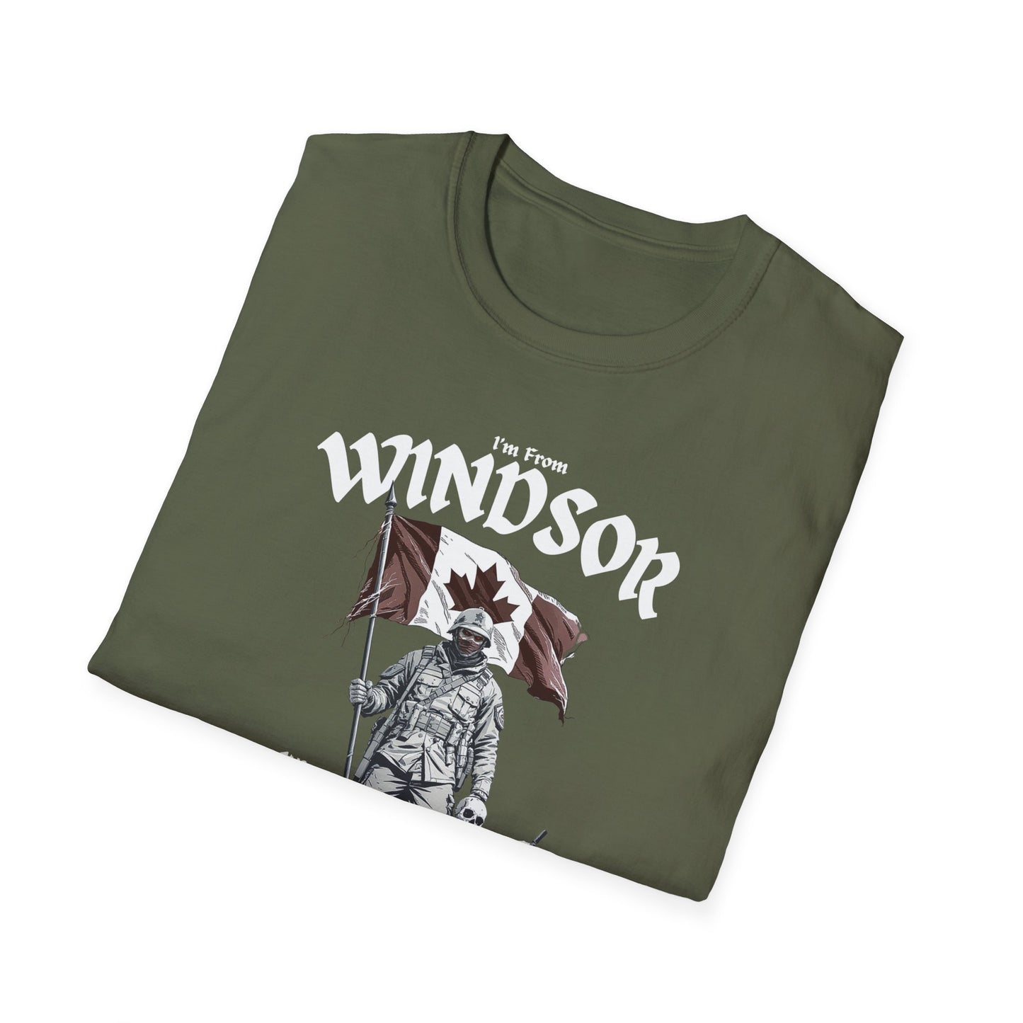 Windsor Underestimate Guy T-Shirt, c01-n00-s002 Softstyle Graphic Tee, Unisex Casual Wear, Support'n Locals Merch, Gift for Community Lovers.