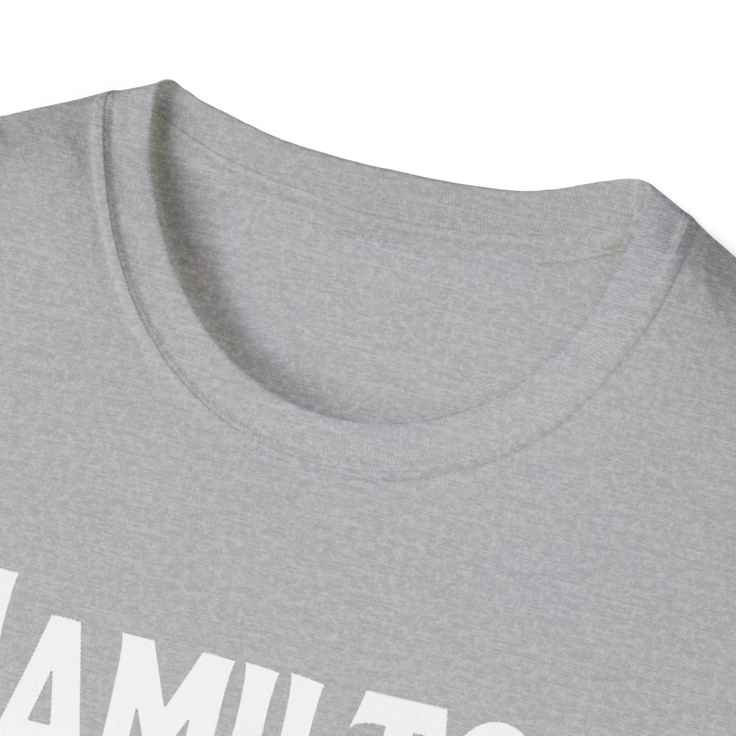 Hamilton Hardcore We Support Our Own Red Leaf T-Shirt, c04-n00-s006 Softstyle Graphic Tee, Unisex Casual Wear, Support'n Locals Merch, Gift for Community Lovers.