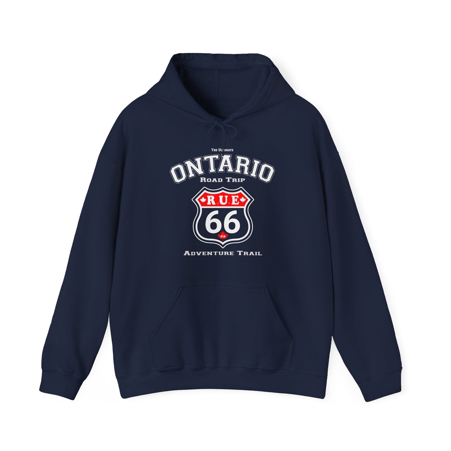 Ontario Road Trip Black | Rue66.ca 100% Authentic | Cozy Camping Hoodie | Unisex Hooded Sweatshirt for Nature Lovers, Casual Wear, Gift for Him/Her, Outdoor Adventures, Cozy...