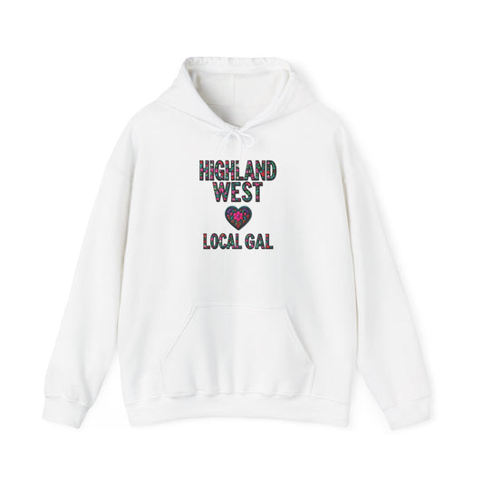 Highland West Local Gal Flower c03-n05-hs005, Hooded Sweatshirt -  Unisex Heavy Blend™ Pullover, Casual Hoodie for Every Day, Gift for Friends, Support'n Locals -Local Pride Apparel Support Your Community
