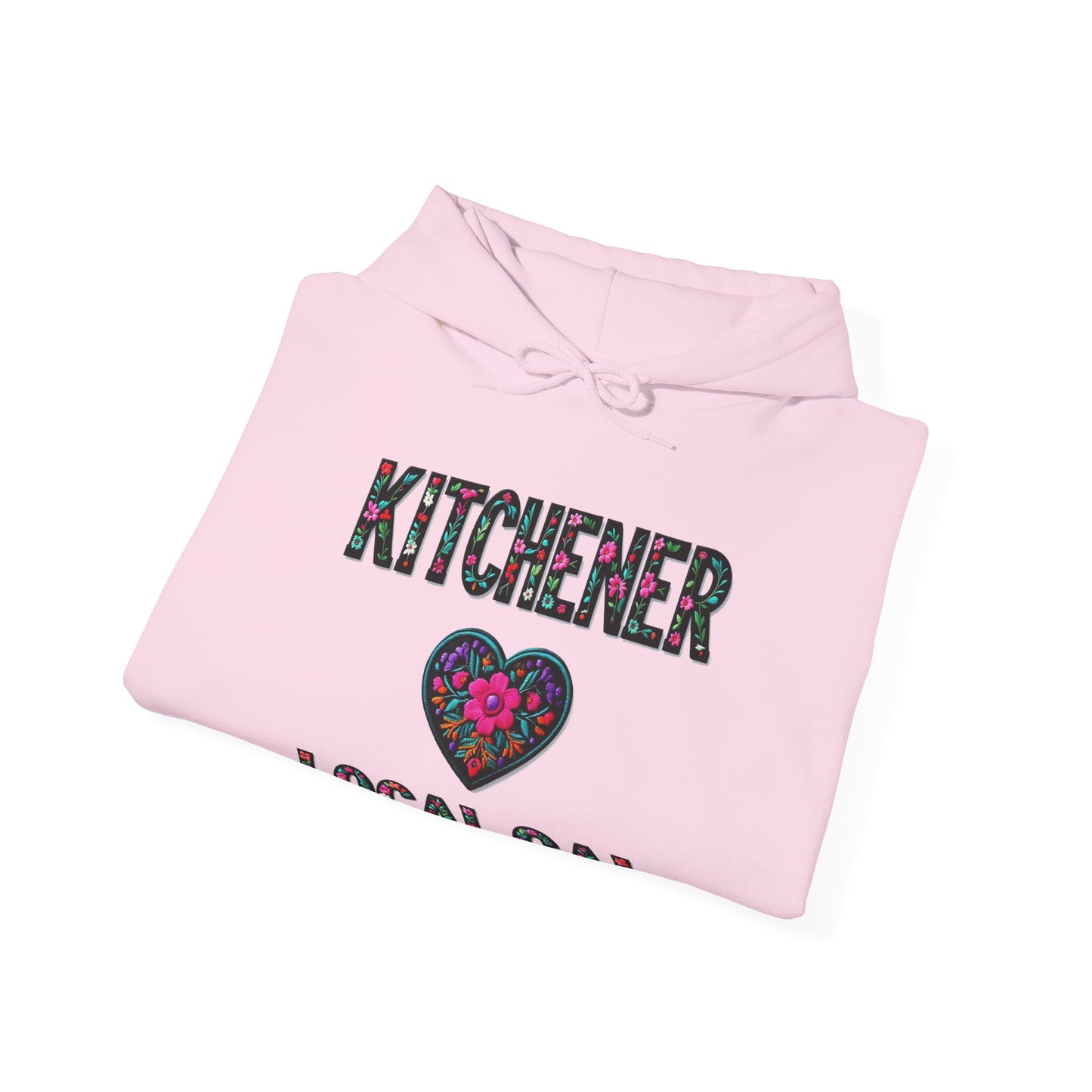 Kitchener Local Gal Flower c03-n00-hs005, Hooded Sweatshirt - Unisex Heavy Blend™ Pullover, Casual Hoodie for Every Day, Gift for Friends, Support'n Locals -Local Pride Apparel Support Your Community