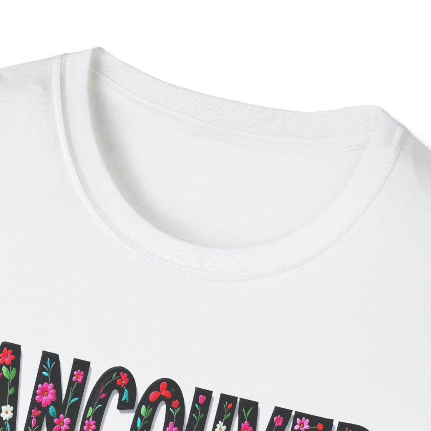 Vancouver Local Gal Flower-Heart T-Shirt, c13-n00-s005 Softstyle Graphic Tee, Unisex Casual Wear, Support Local Merch, Gift for Community Lovers, Finkz WINDSOR
