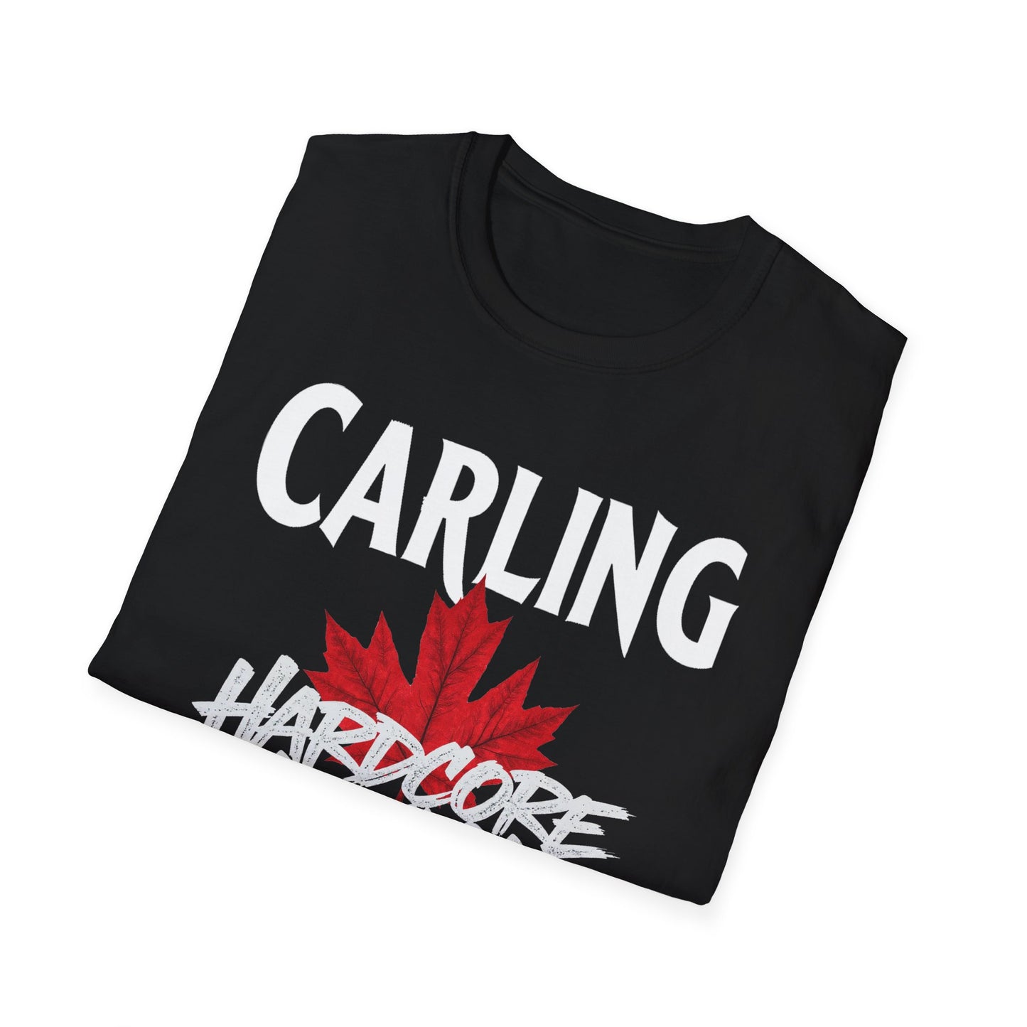 Carling Hardcore We Support Our Own Red Leaf T-Shirt, c02-n03-s006 Softstyle Graphic Tee, Unisex Casual Wear, Support'n Locals Merch, Gift for Community Lovers.