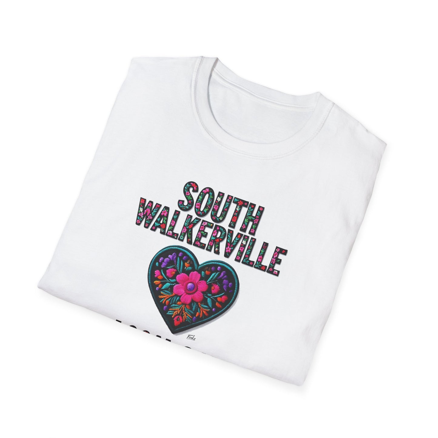 SOUTH WALKERVILLE Local Gal Flower-Heart T-Shirt, Softstyle Graphic Tee, Unisex Casual Wear, Support Local Merch, Gift for Community Lovers, Finkz WINDSOR