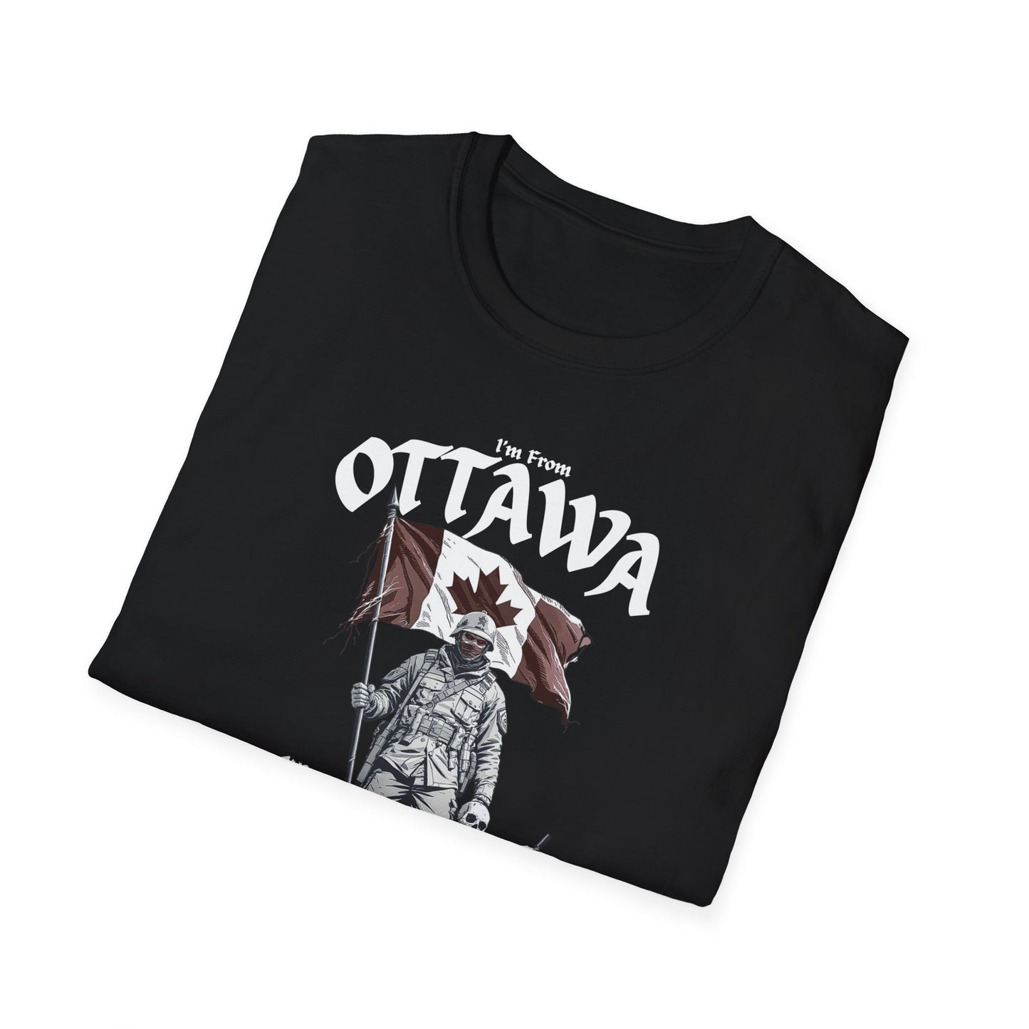 Ottawa Underestimate Guy T-Shirt, c07-n00-s002 Softstyle Graphic Tee, Unisex Casual Wear, Support'n Locals Merch, Gift for Community Lovers.
