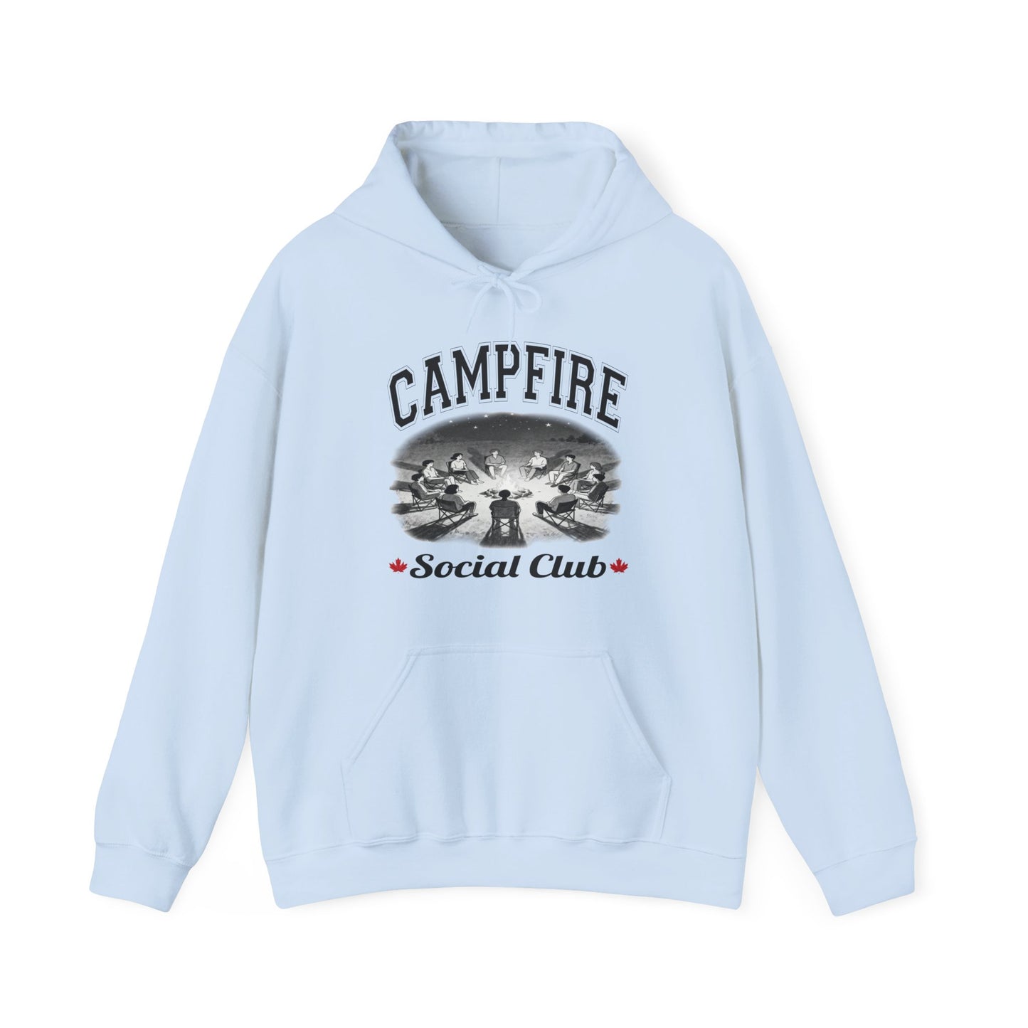Campfire Social Club Leaf Cozy Hoodie | Unisex Sweatshirt for Nature Lovers, Casual Wear, Gift for Him/Her, Outdoor Adventures, Cozy Days Canada Patriotic