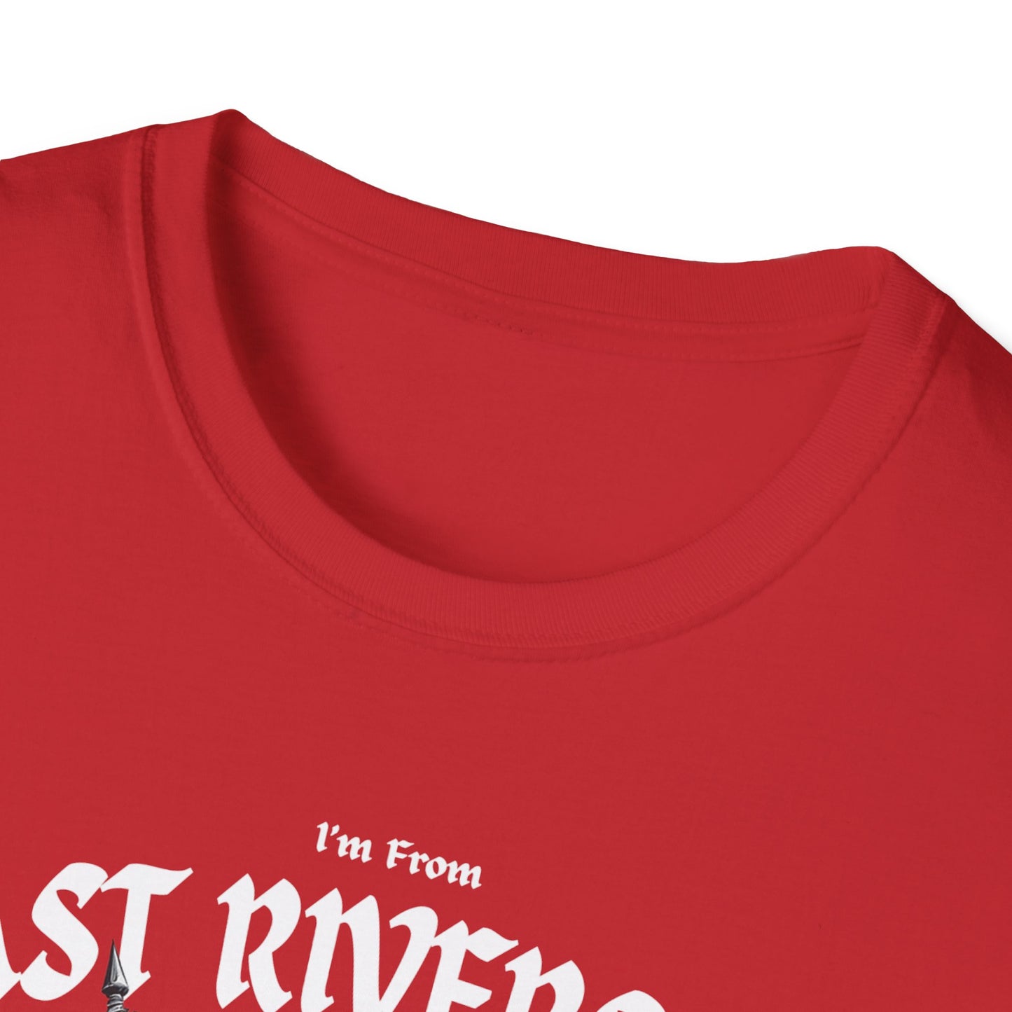 East Riverside Underestimate Guy T-Shirt, c01-n06-s002 Softstyle Graphic Tee, Unisex Casual Wear, Support'n Locals Merch, Gift for Community Lovers.