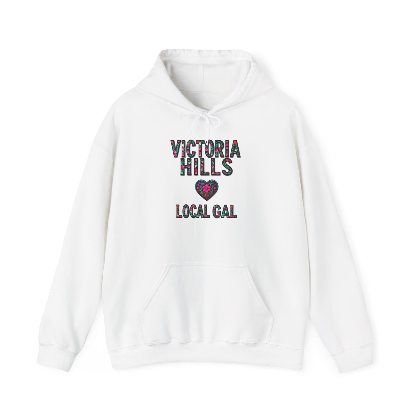 Victoria Hills Local Gal Flower c03-n10-hs005, Hooded Sweatshirt -  Unisex Heavy Blend™ Pullover, Casual Hoodie for Every Day, Gift for Friends, Support'n Locals -Local Pride Apparel Support Your Community