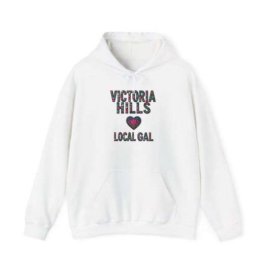 Victoria Hills Local Gal Flower c03-n10-hs005, Hooded Sweatshirt -  Unisex Heavy Blend™ Pullover, Casual Hoodie for Every Day, Gift for Friends, Support'n Locals -Local Pride Apparel Support Your Community