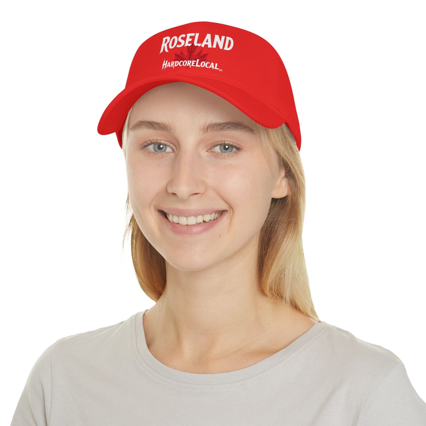 ROSELAND HARDCORE  BIG LEAF Low Profile Baseball Cap - Red Hat for Community Lovers FINKZ WINDSOR