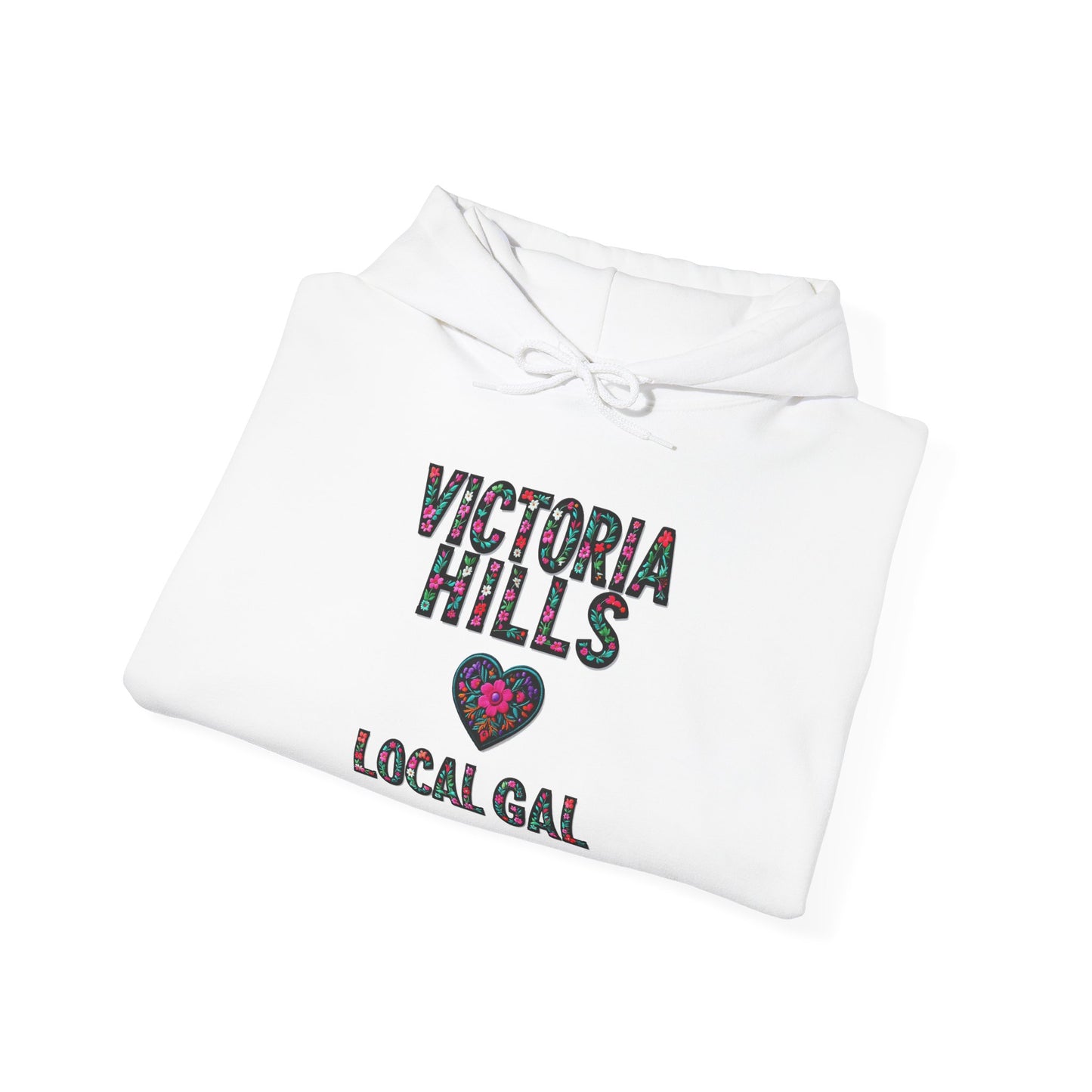 Victoria Hills Local Gal Flower c03-n10-hs005, Hooded Sweatshirt -  Unisex Heavy Blend™ Pullover, Casual Hoodie for Every Day, Gift for Friends, Support'n Locals -Local Pride Apparel Support Your Community