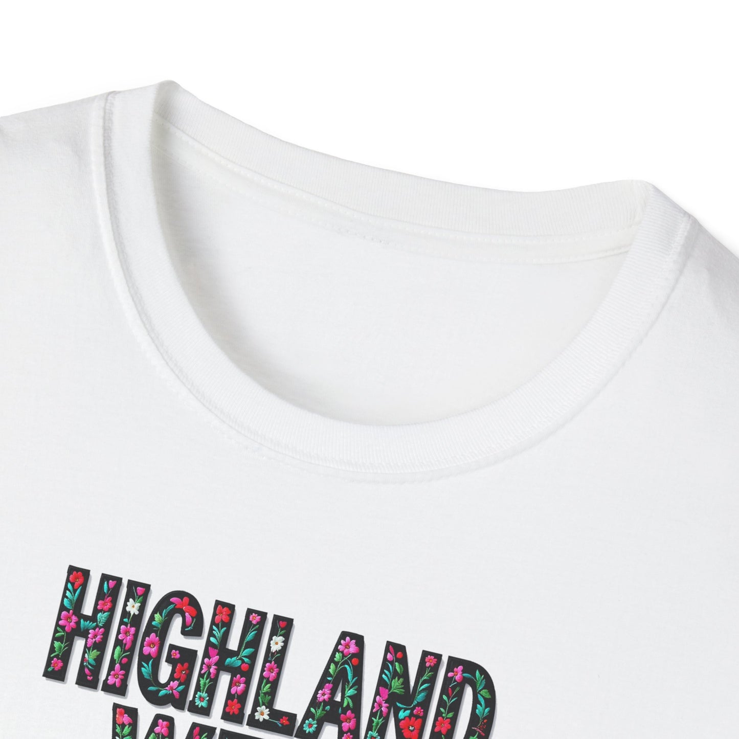 Highland West Local Gal Flower-Heart T-Shirt, c03-n05-s05  Softstyle Graphic Tee, Unisex Casual Wear, Support Local Merch, Gift for Community Lovers, Finkz WINDSOR