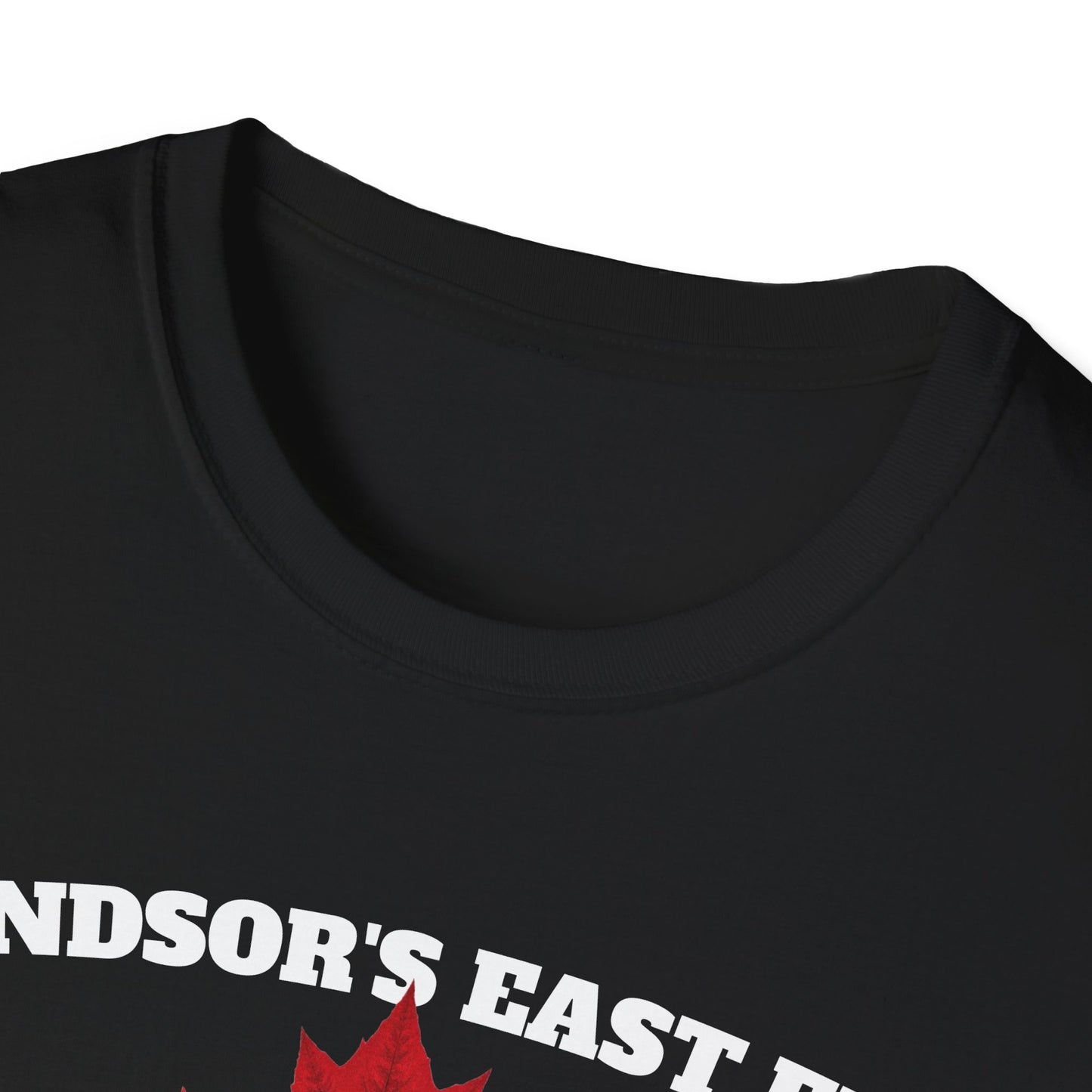 EAST END Local Gal Red Leaf T-Shirt, Softstyle Graphic Tee, Unisex Casual Wear, Support Local Merch, Gift for Community Lovers, Finkz Windsor
