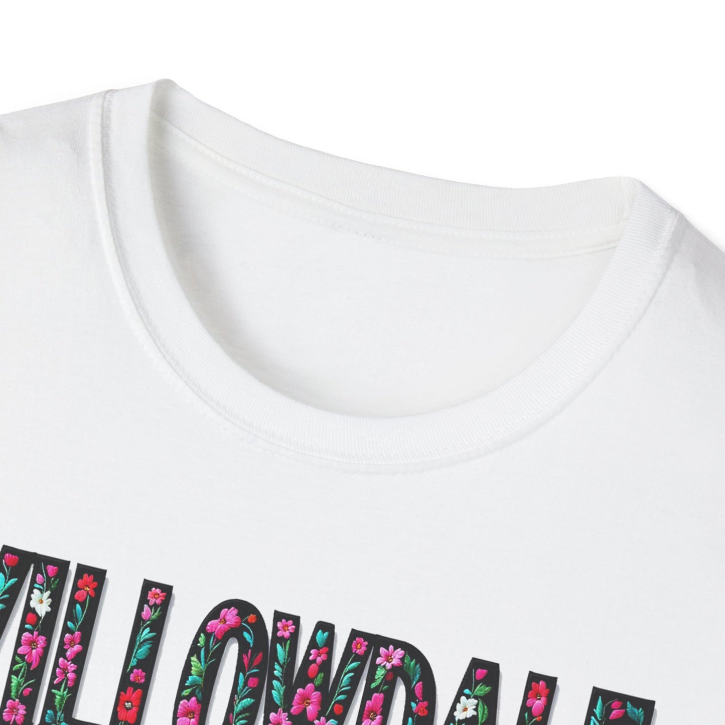 Willowdale Local Gal Flower-Heart T-Shirt, c06-n05-s005 Softstyle Graphic Tee, Unisex Casual Wear, Support Local Merch, Gift for Community Lovers, Finkz WINDSOR