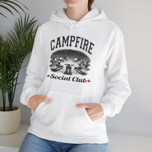 Campfire Social Club Leaf Cozy Hoodie | Unisex Sweatshirt for Nature Lovers, Casual Wear, Gift for Him/Her, Outdoor Adventures, Cozy Days Canada Patriotic