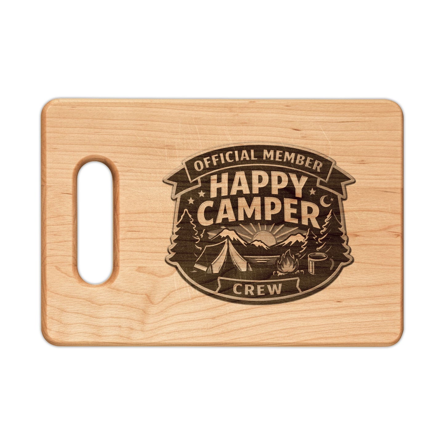 Cutting Board - Engraved Campfire Compass Wooden Cutting Board — Rustic Outdoor BBQ Gift  - High Shipping Rate HappyCamperCrew.com other